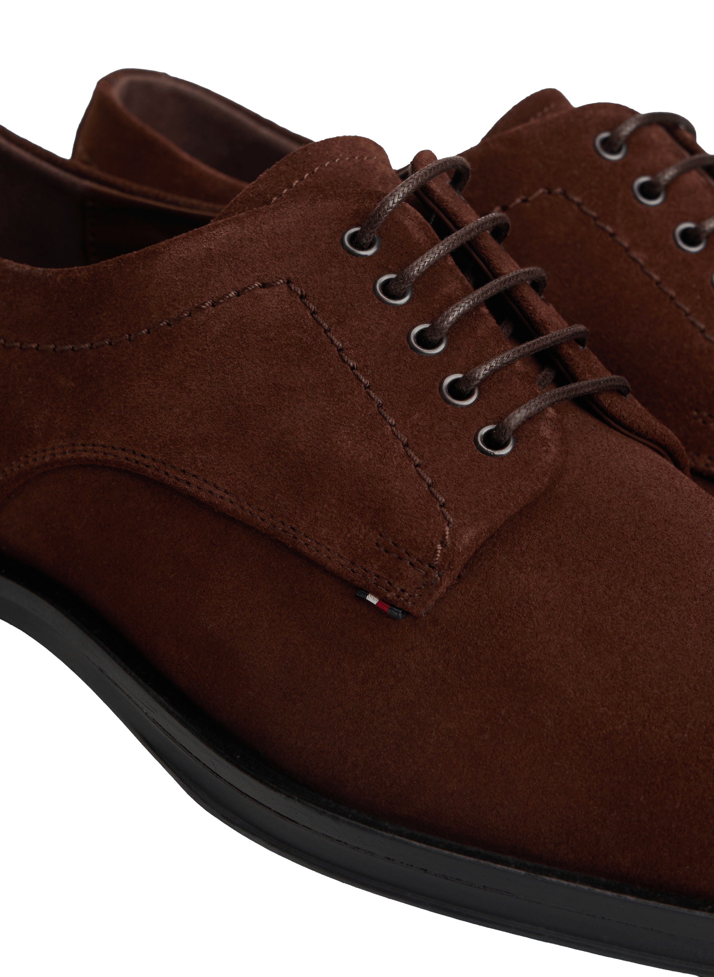Suede leather derby shoes TOMMY HILFIGER Brown