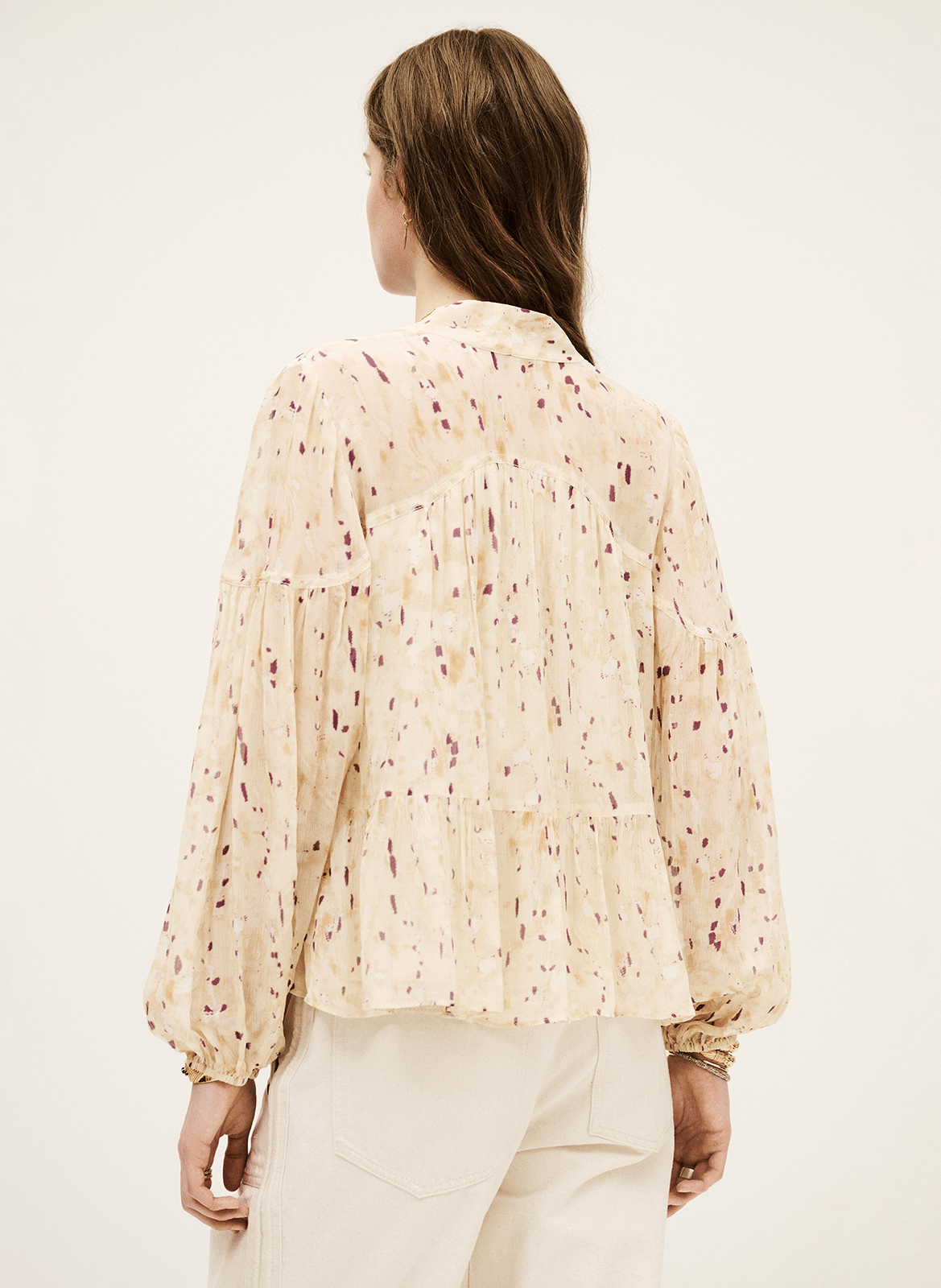 Blouse droite imprimée kamala BA&SH Beige