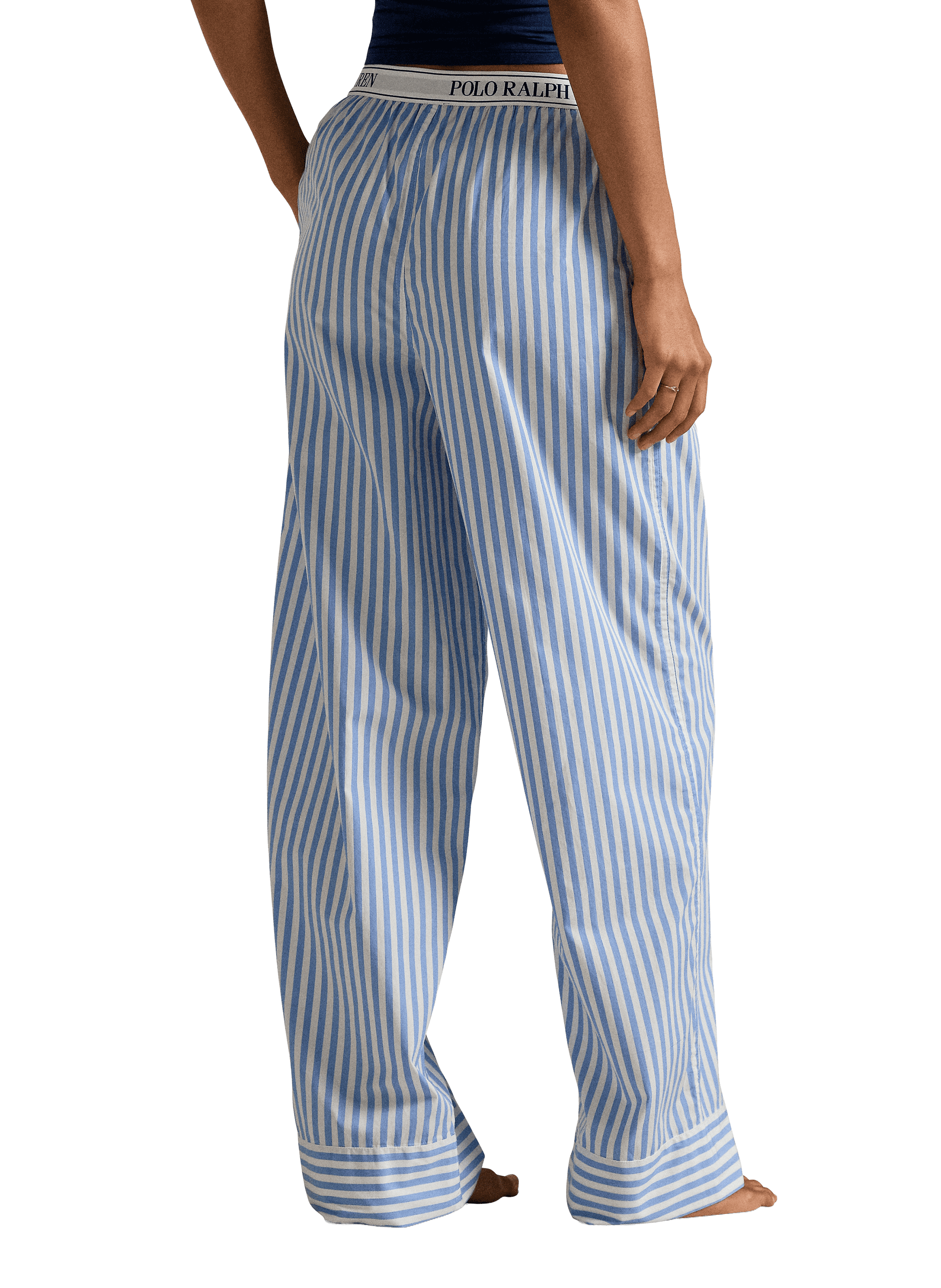 Pantalon de pyjama rayé en coton POLO RALPH LAUREN Bleu