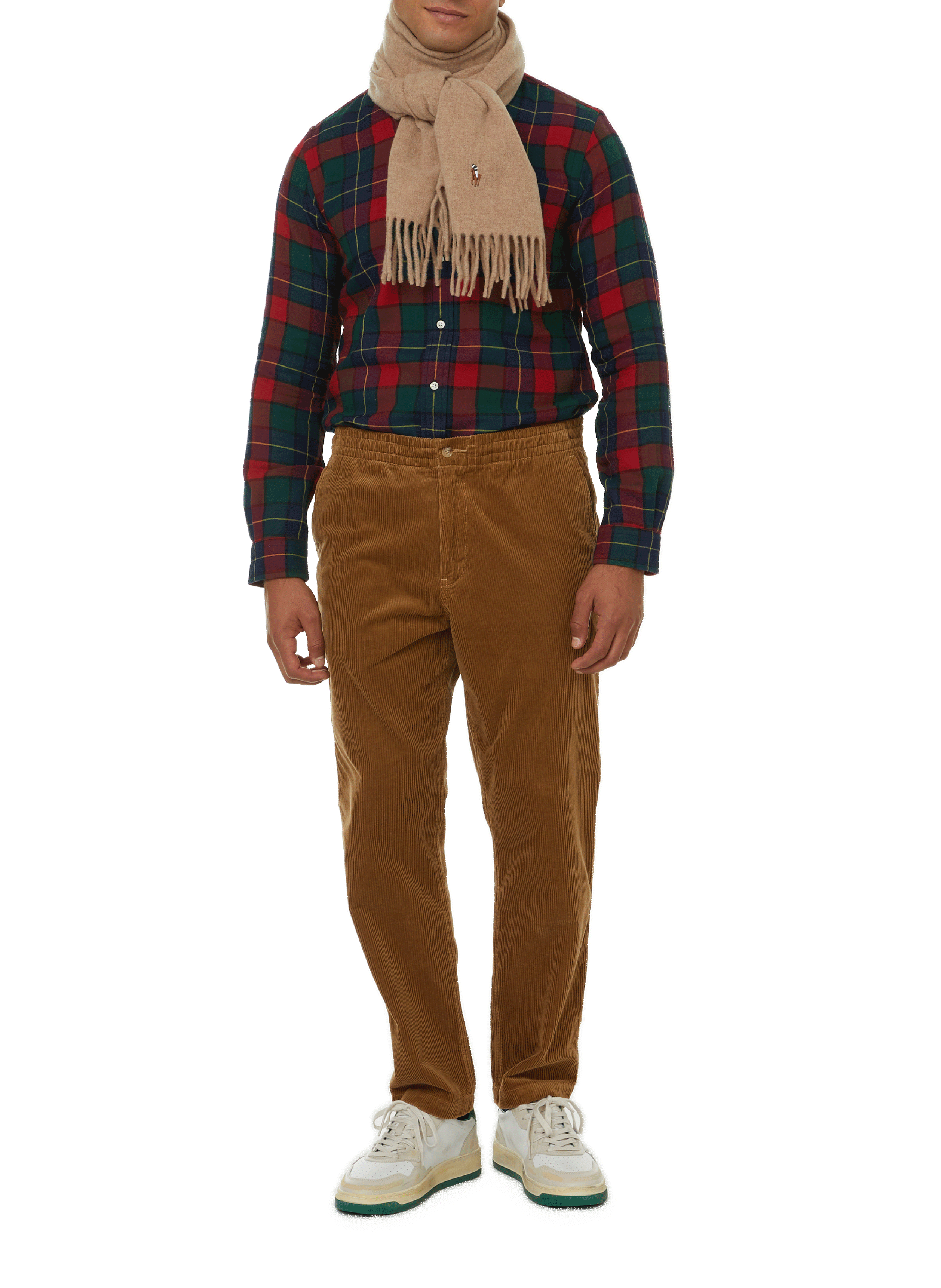 Chemise à carreaux en flanelle de coton POLO RALPH LAUREN Vert