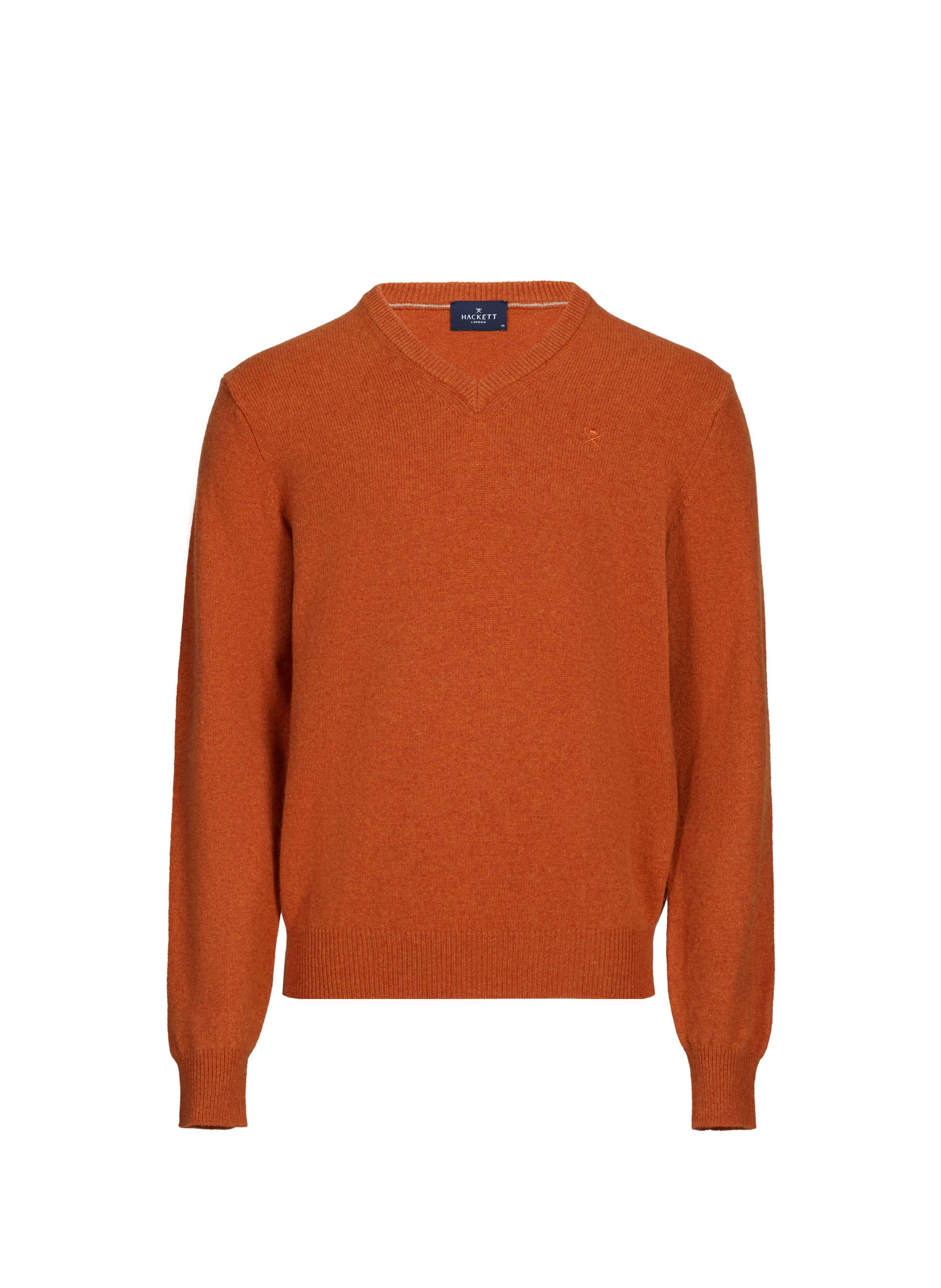 HACKETT Straight V-neck wool jumper Beige