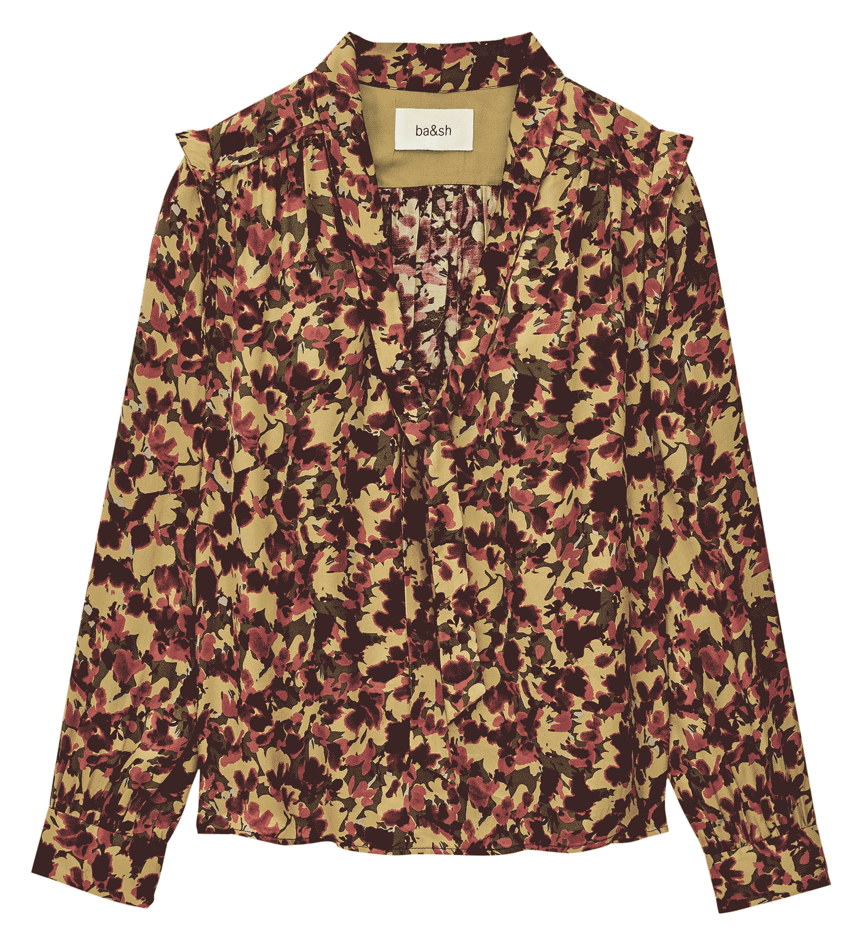 Blouse droite col tunisien imprimé nale Orange