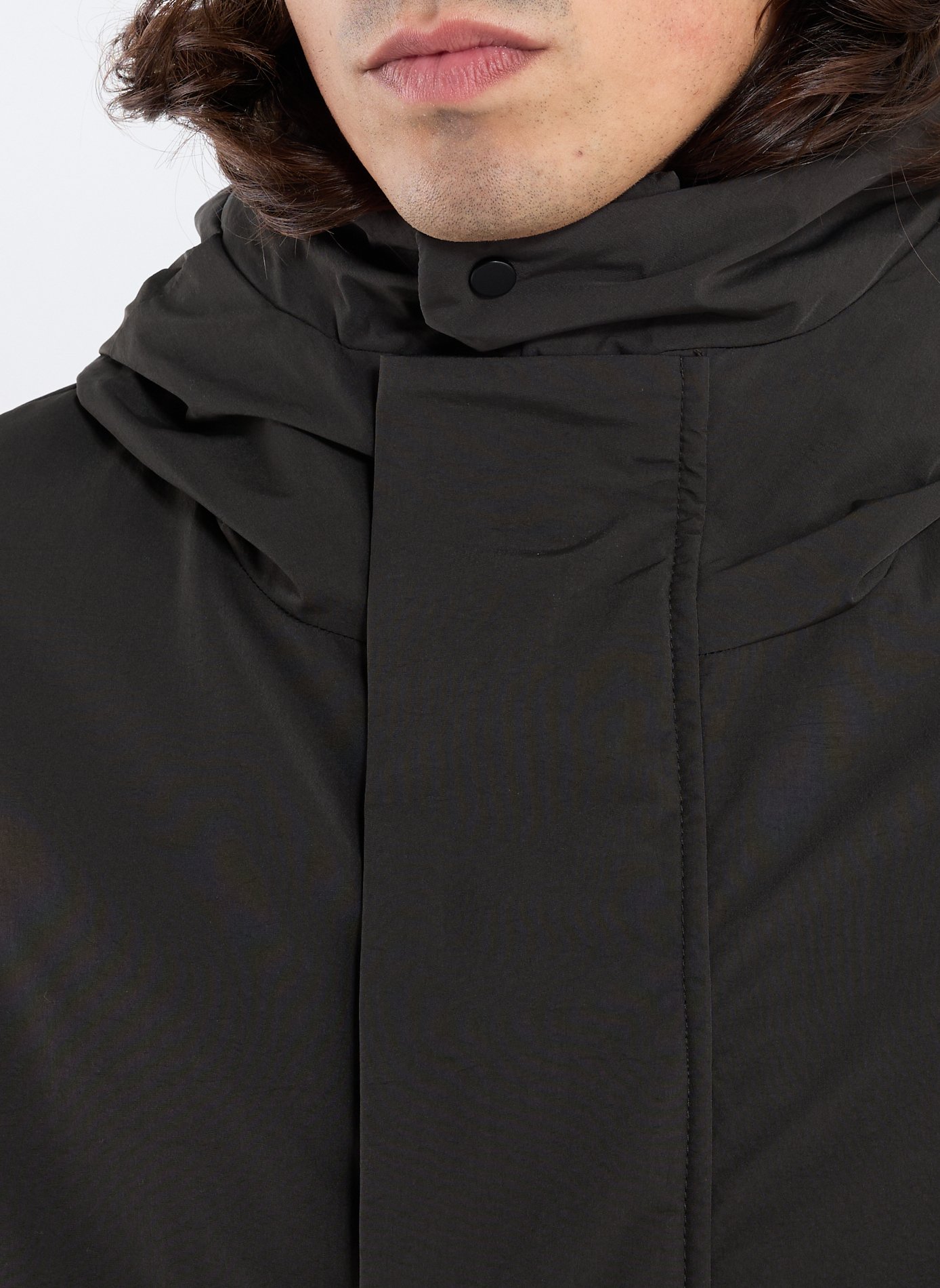 Mid-length hooded jacket KRAKATAU Khaki