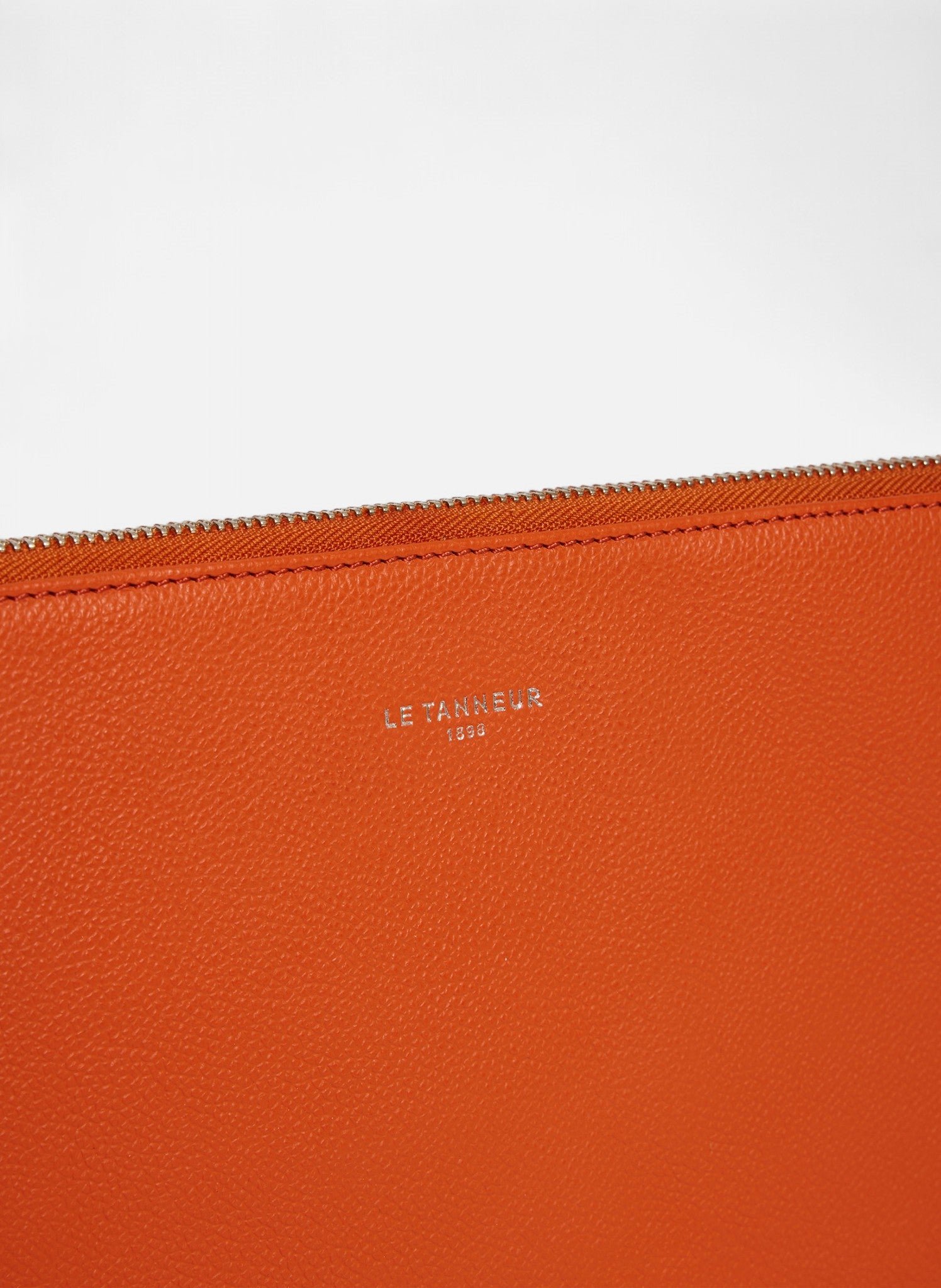 Pochette ordinateur 14" en cuir grainé LE TANNEUR Orange