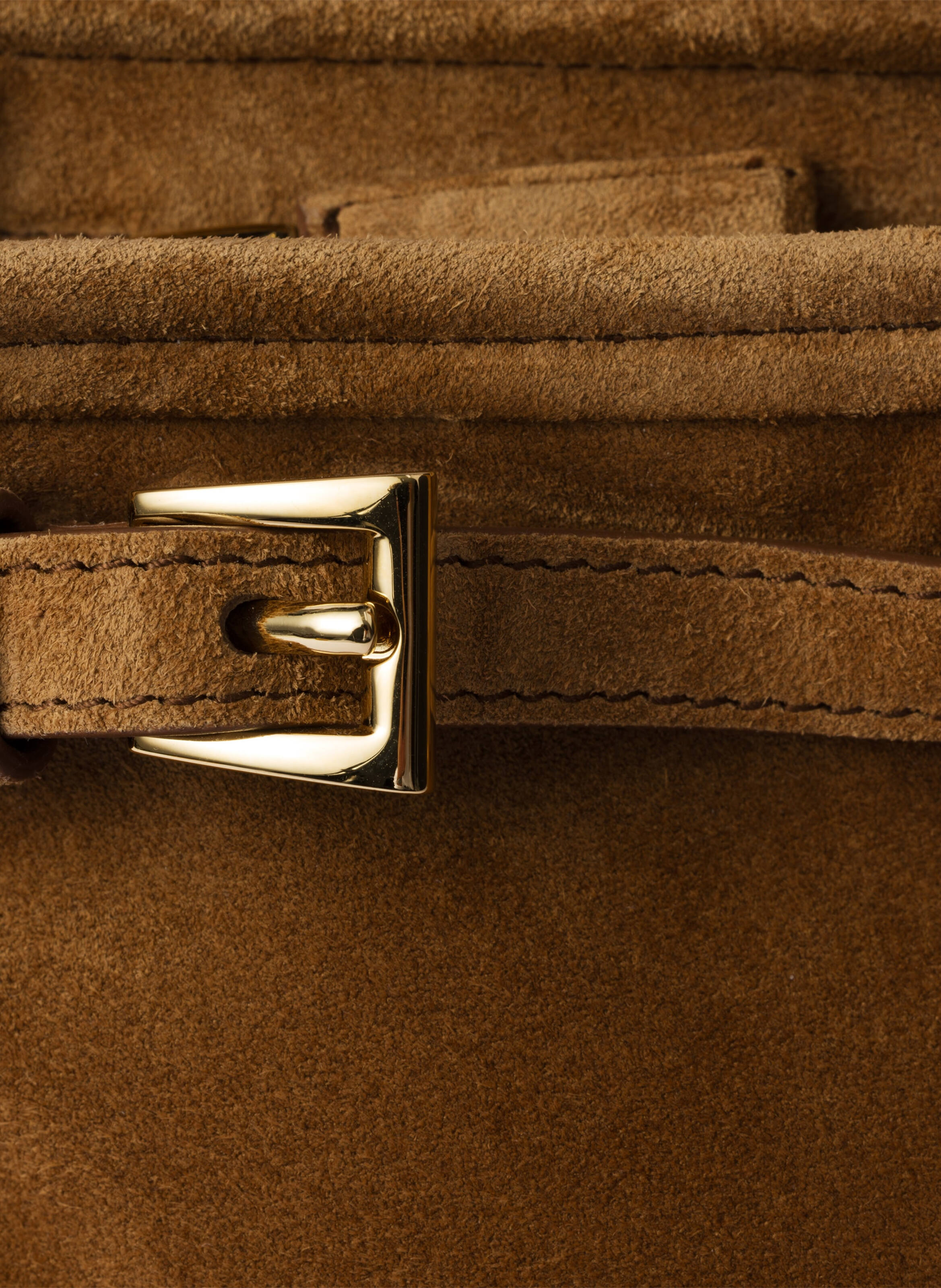 Sac à main prada bonnie en veau velours PRADA Marron