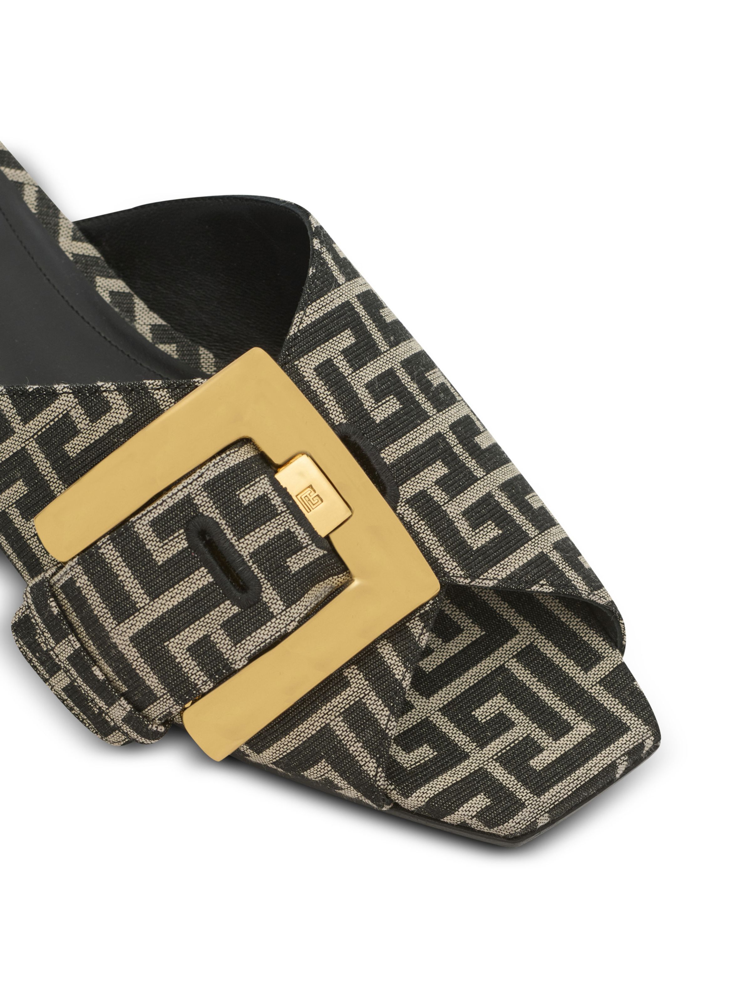 Sandales plates anthem en jacquard monogramme BALMAIN Noir