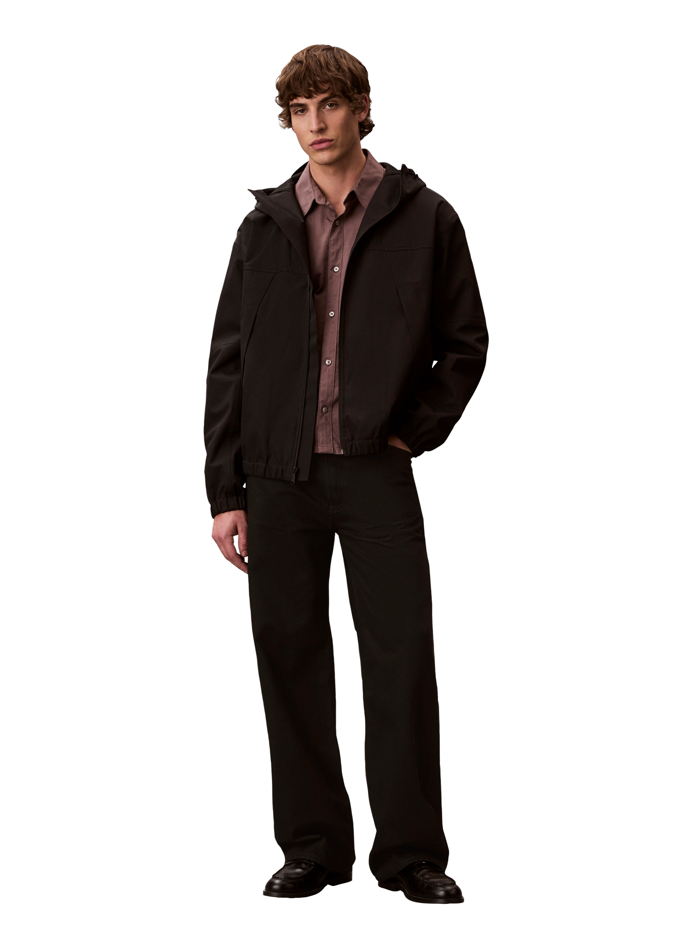 Blouson à capuche zippé CALVIN KLEIN Noir