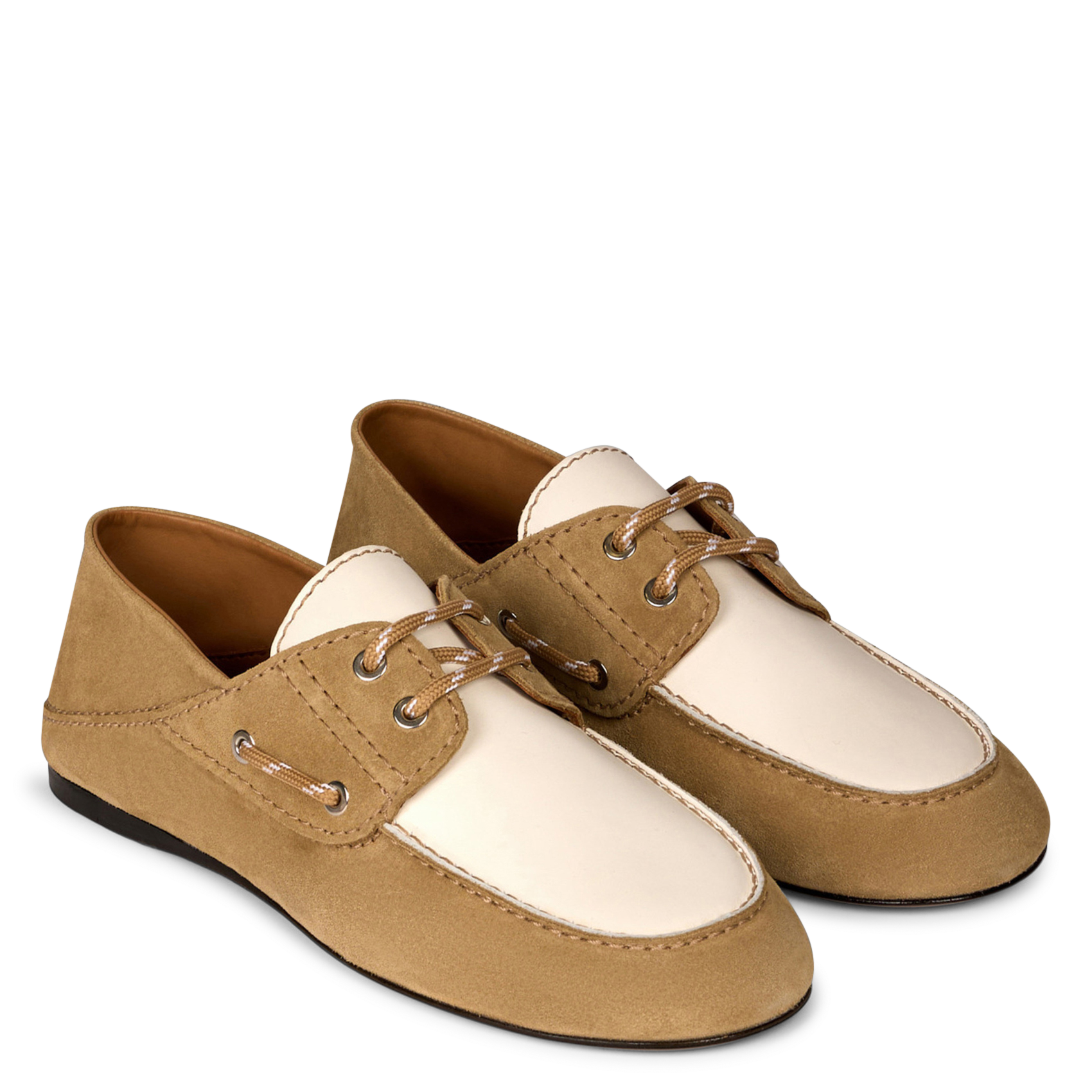 Chaussures bateau en cuir SANDRO Beige