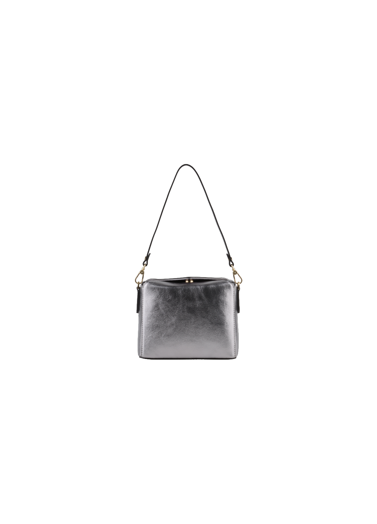 Cassetta metallic | sac porté crossbody en cuir de vachette POURCHET Gris