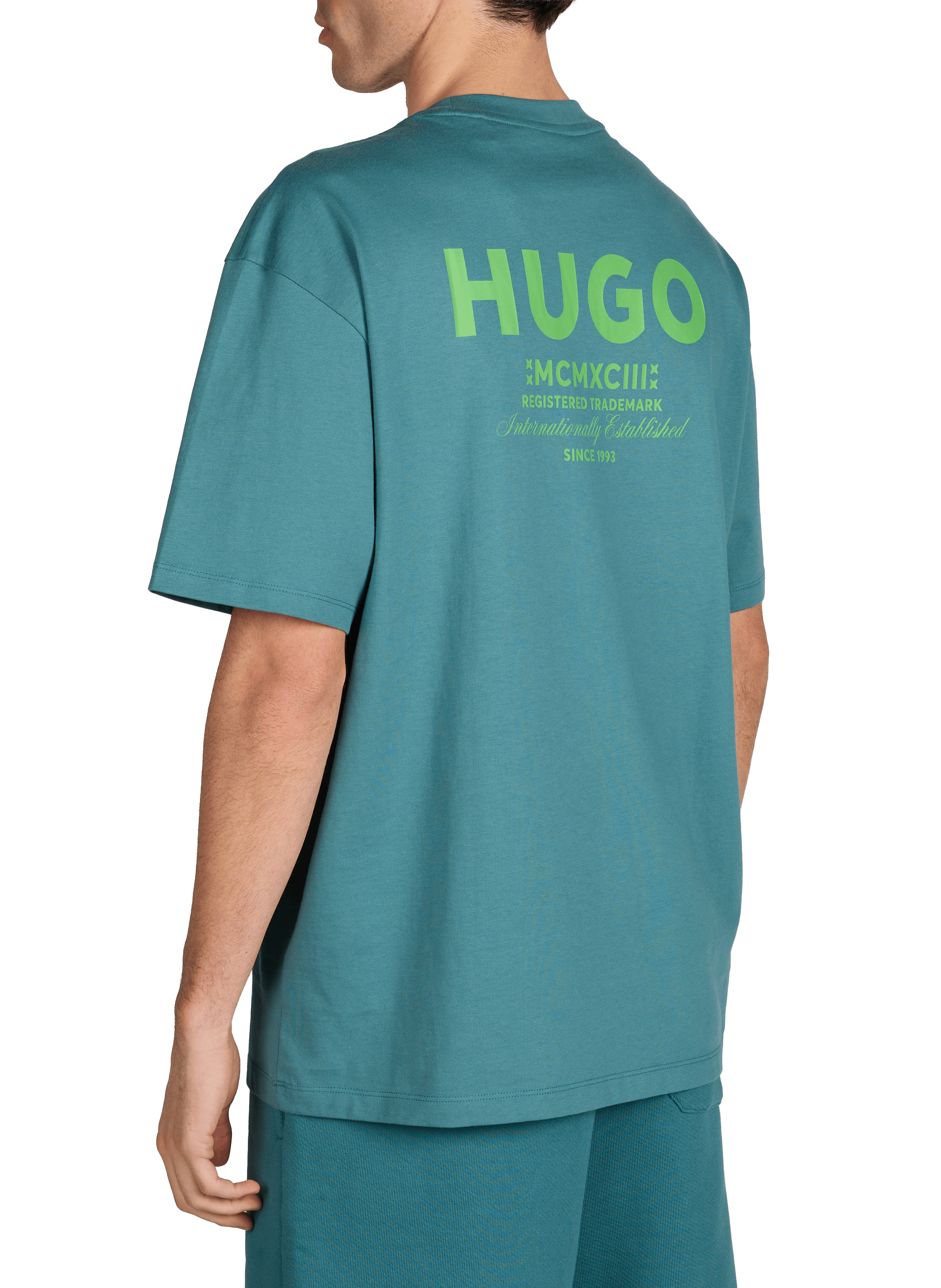 Short-sleeve printed cotton T-shirt  HUGO BLUE Blue