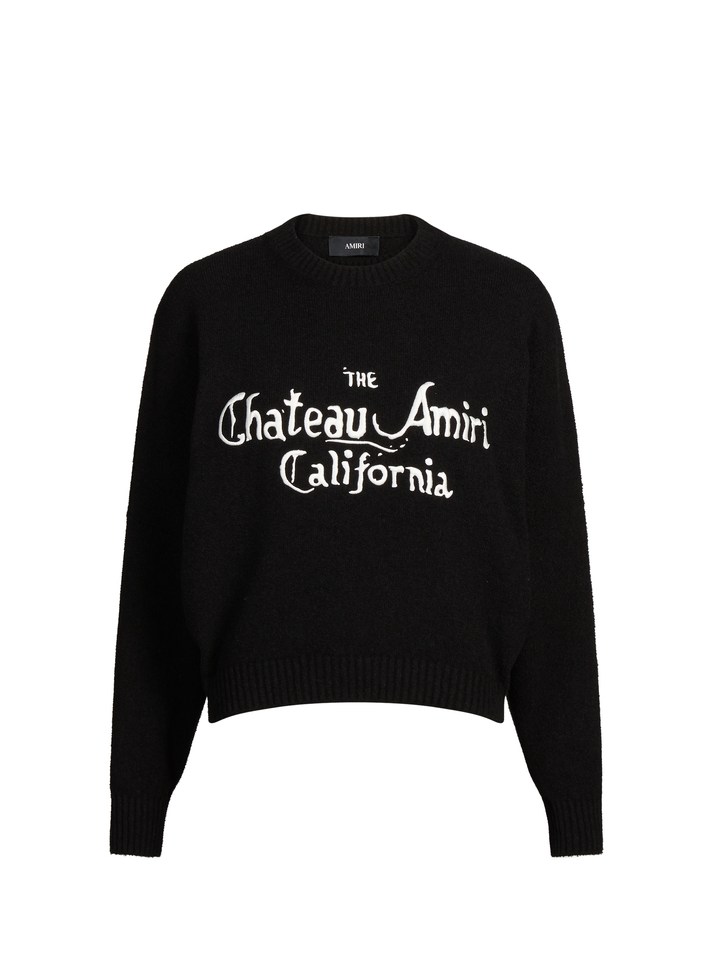 Pull Chateau Amiri à col rond en coton mélangé AMIRI Noir