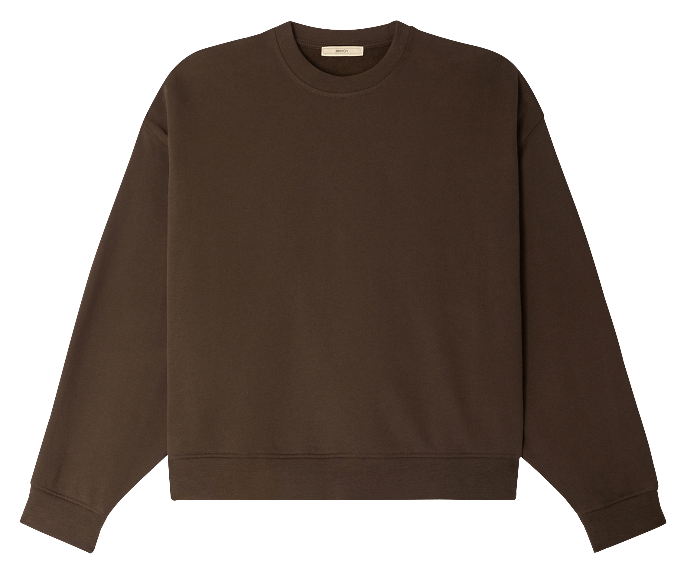 Sweat col rond en coton inea SESSUN Marron
