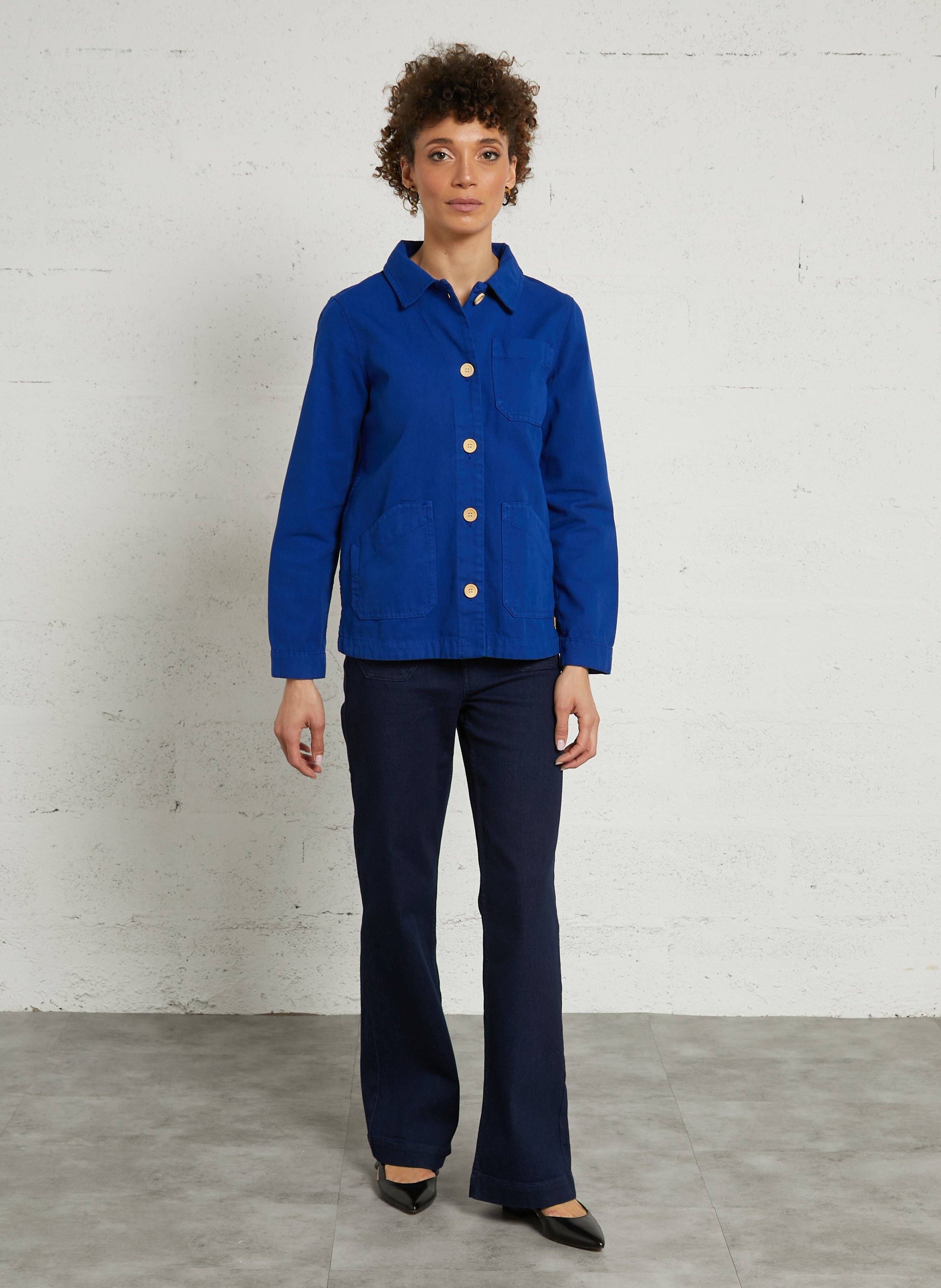 Veste pêcheur droite en coton ARMOR-LUX Bleu