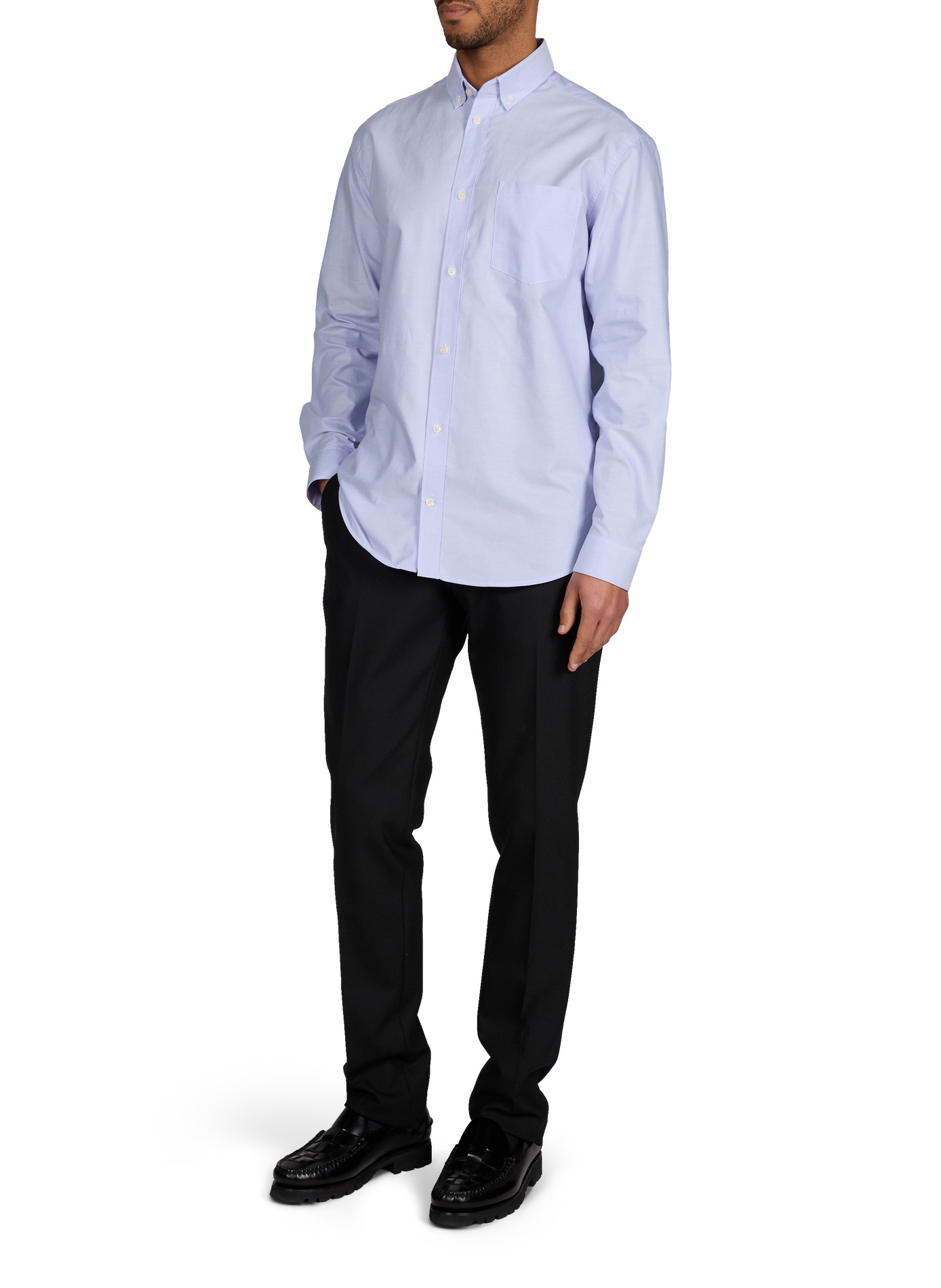 Straight Hox cotton shirt AU PRINTEMPS PARIS Blue