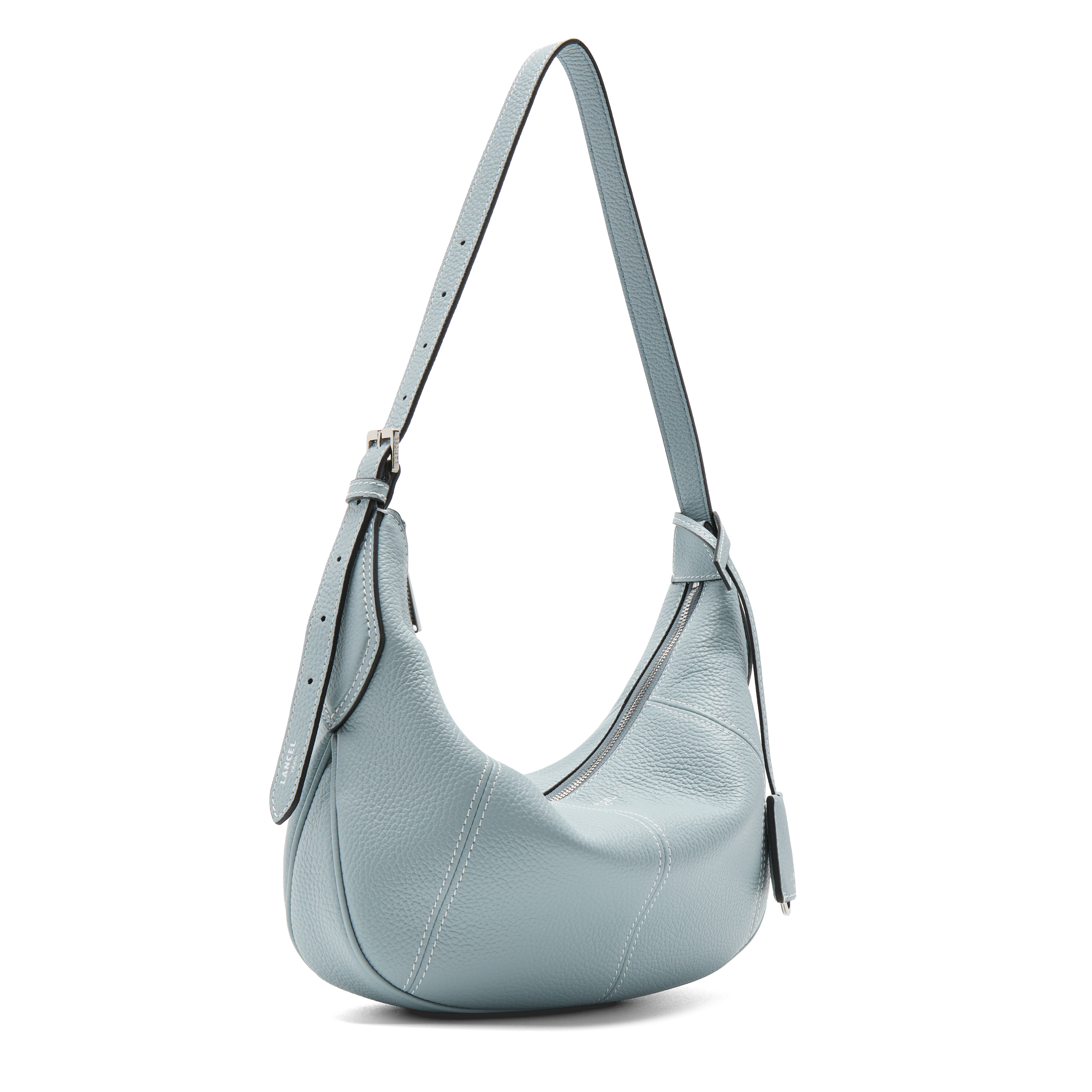 Sac hobo zippé m victoire de lancel en cuir LANCEL Bleu