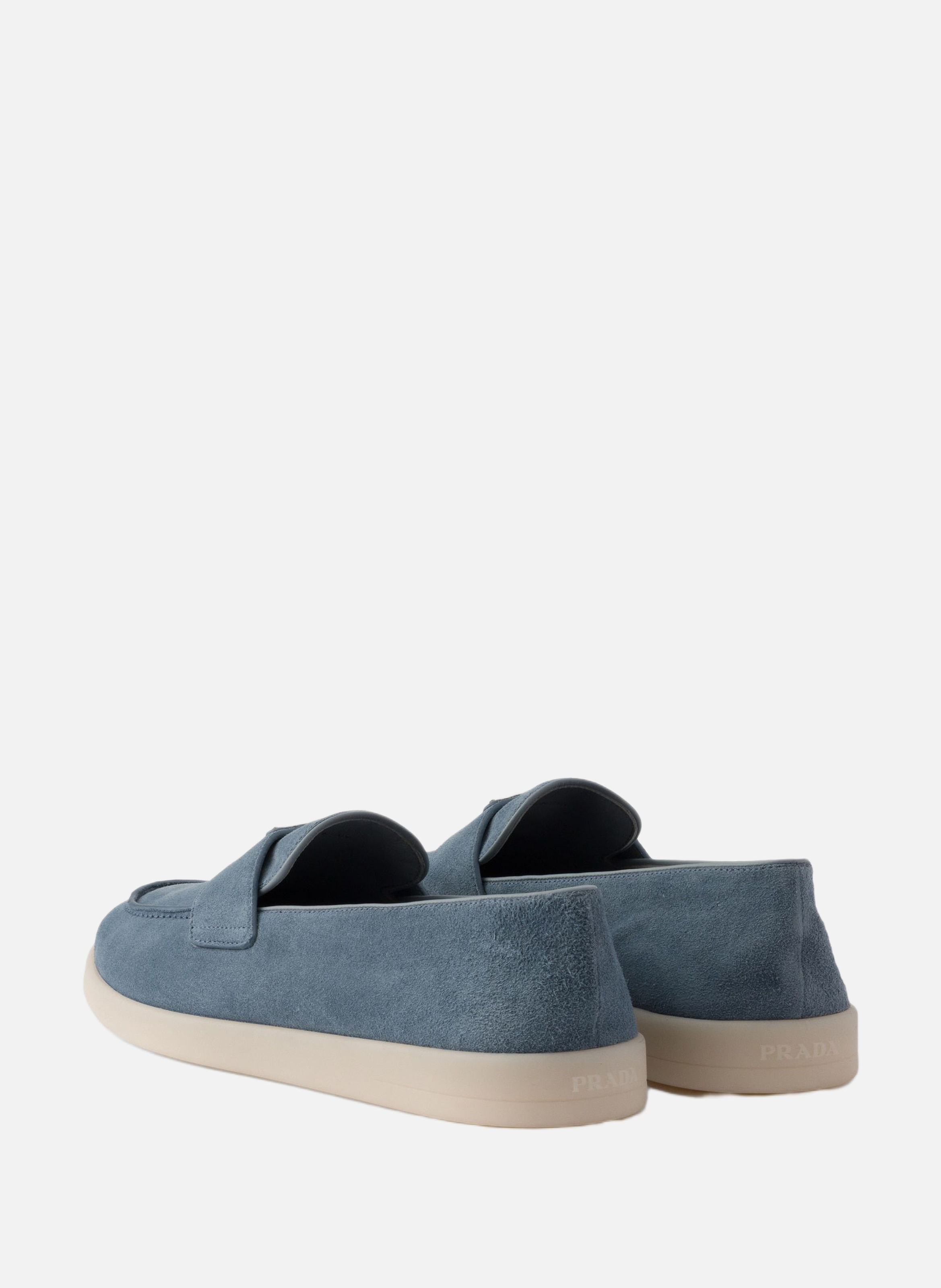 Mocassins en veau velours PRADA Bleu