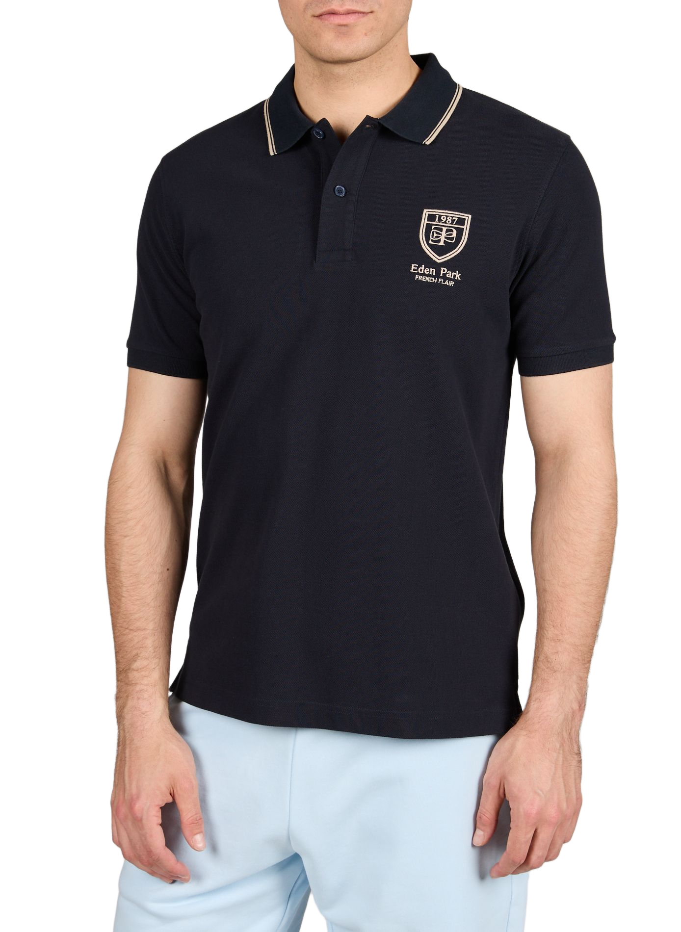 Polo manches courtes en coton EDEN PARK Bleu