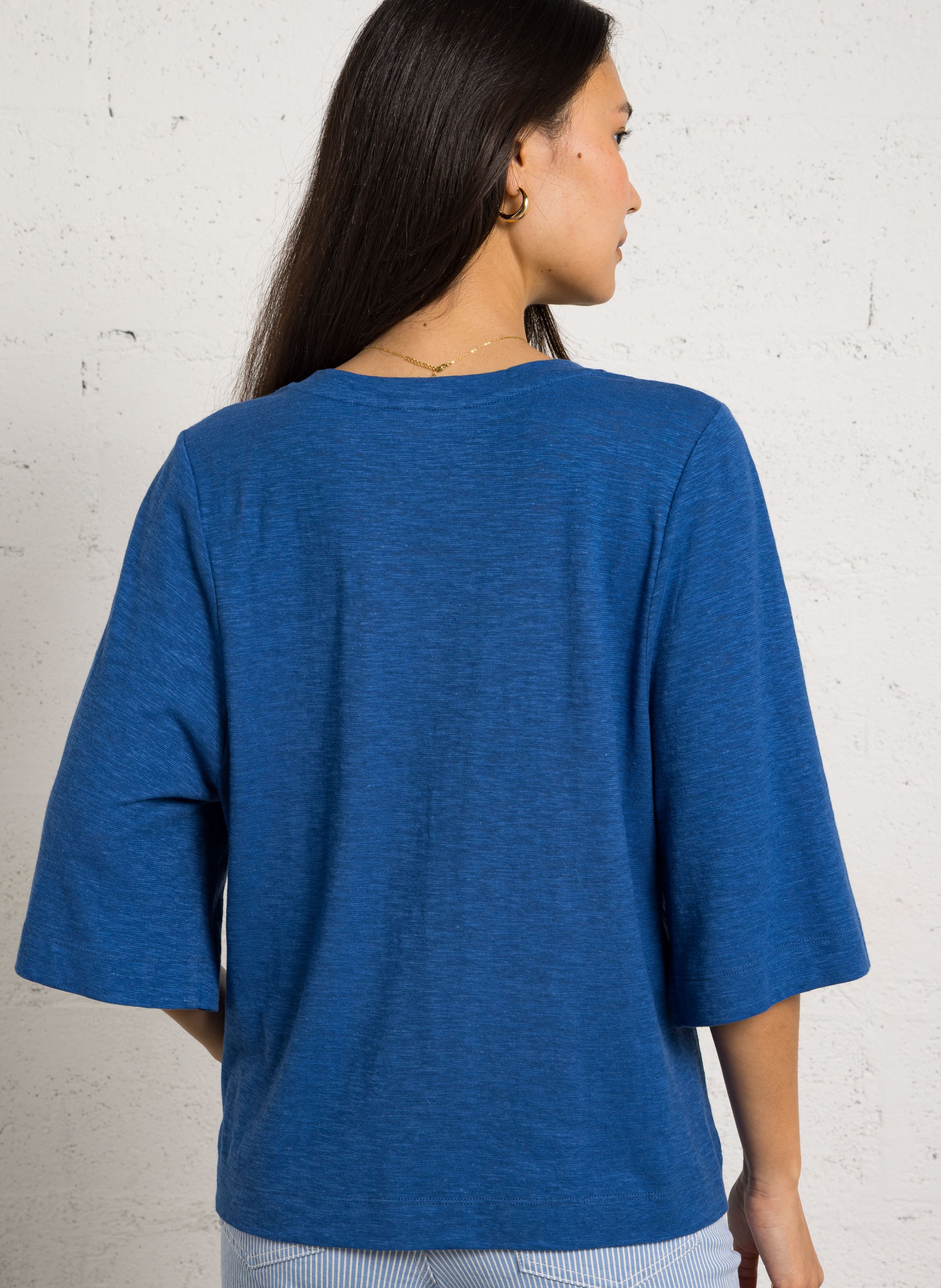 Tee-shirt col rond liana Bleu