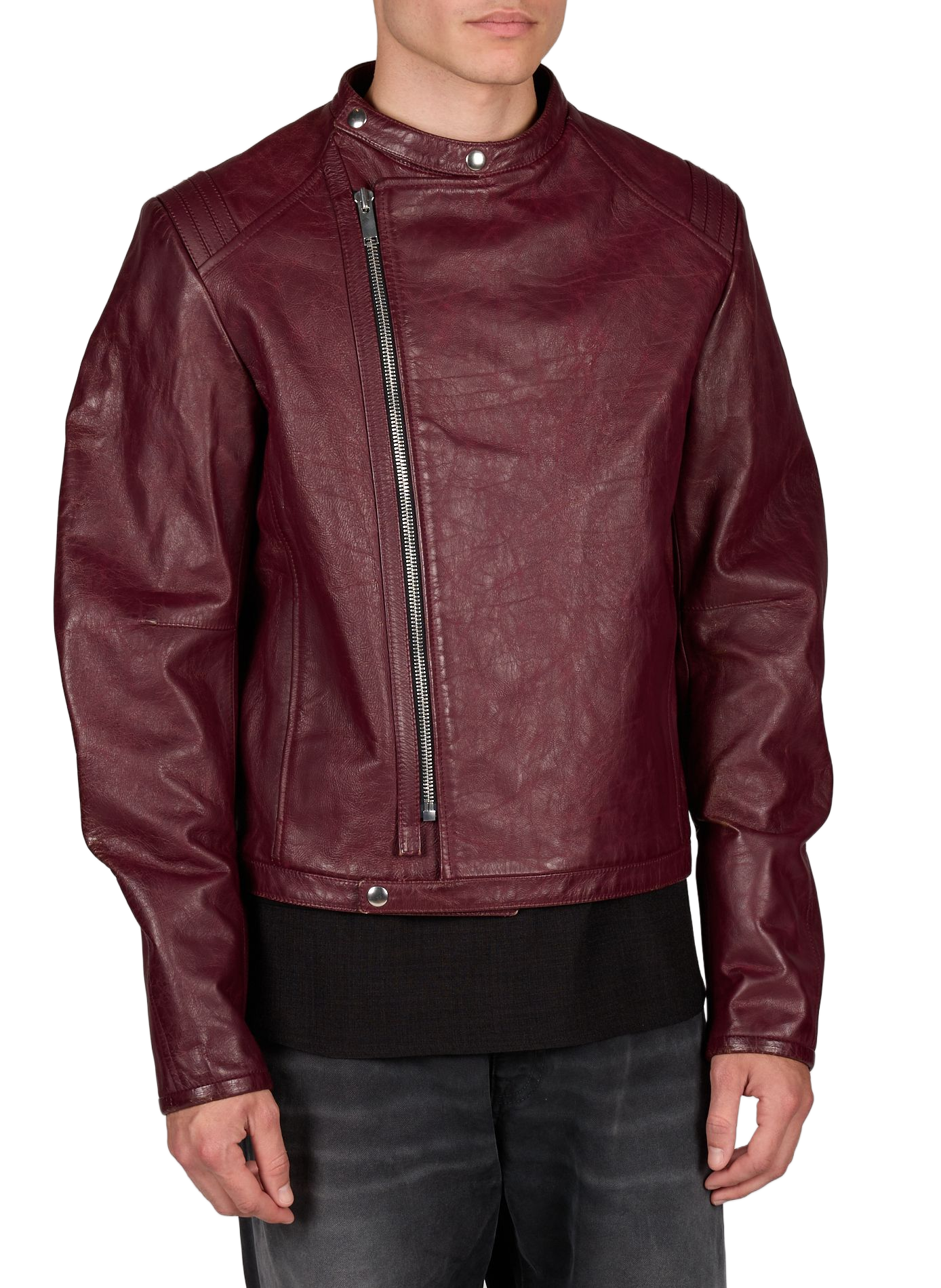 Lederjacke mit Reißverschluss 424 Rot