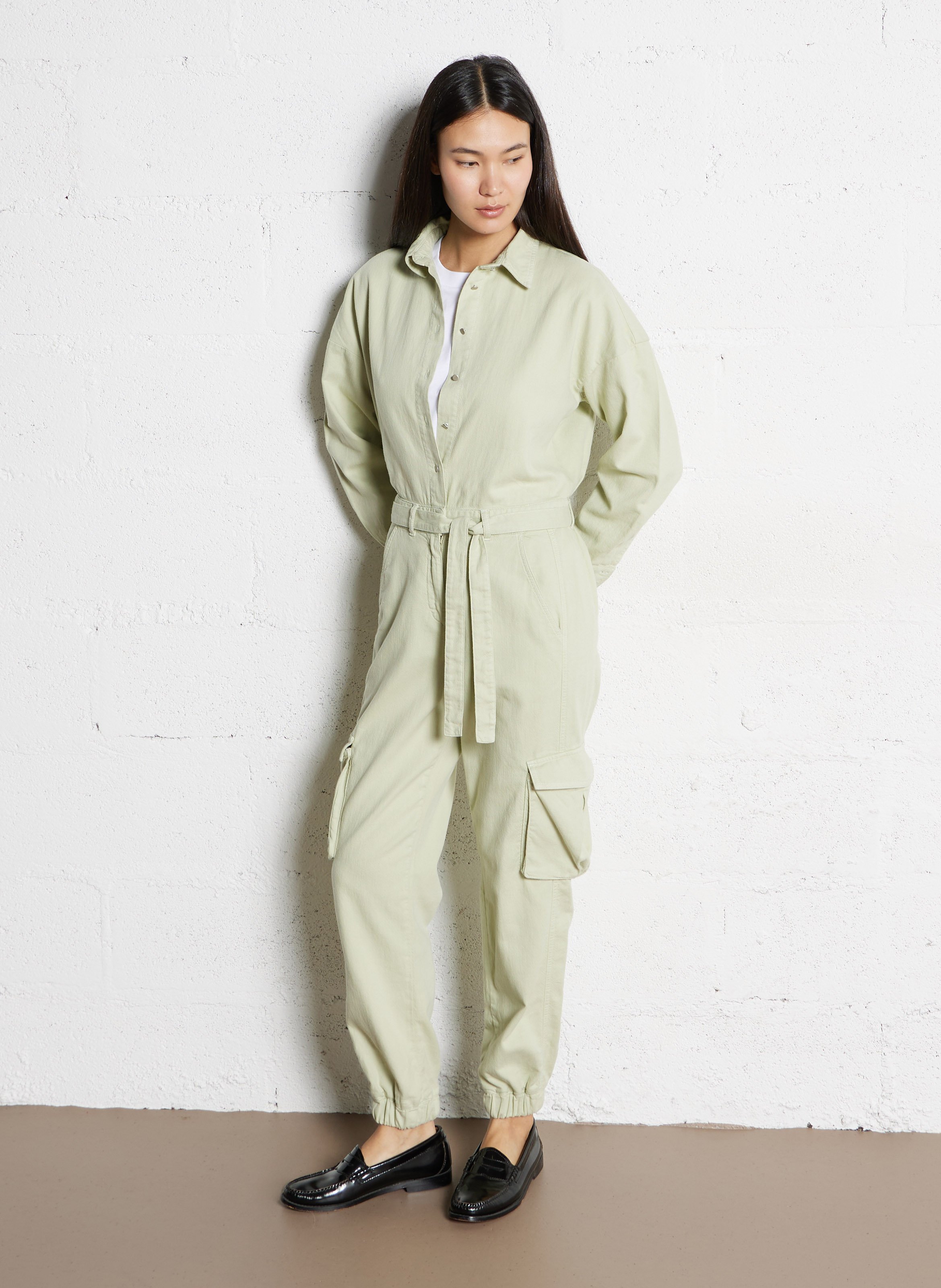 Combinaison col classique en coton IKKS Vert