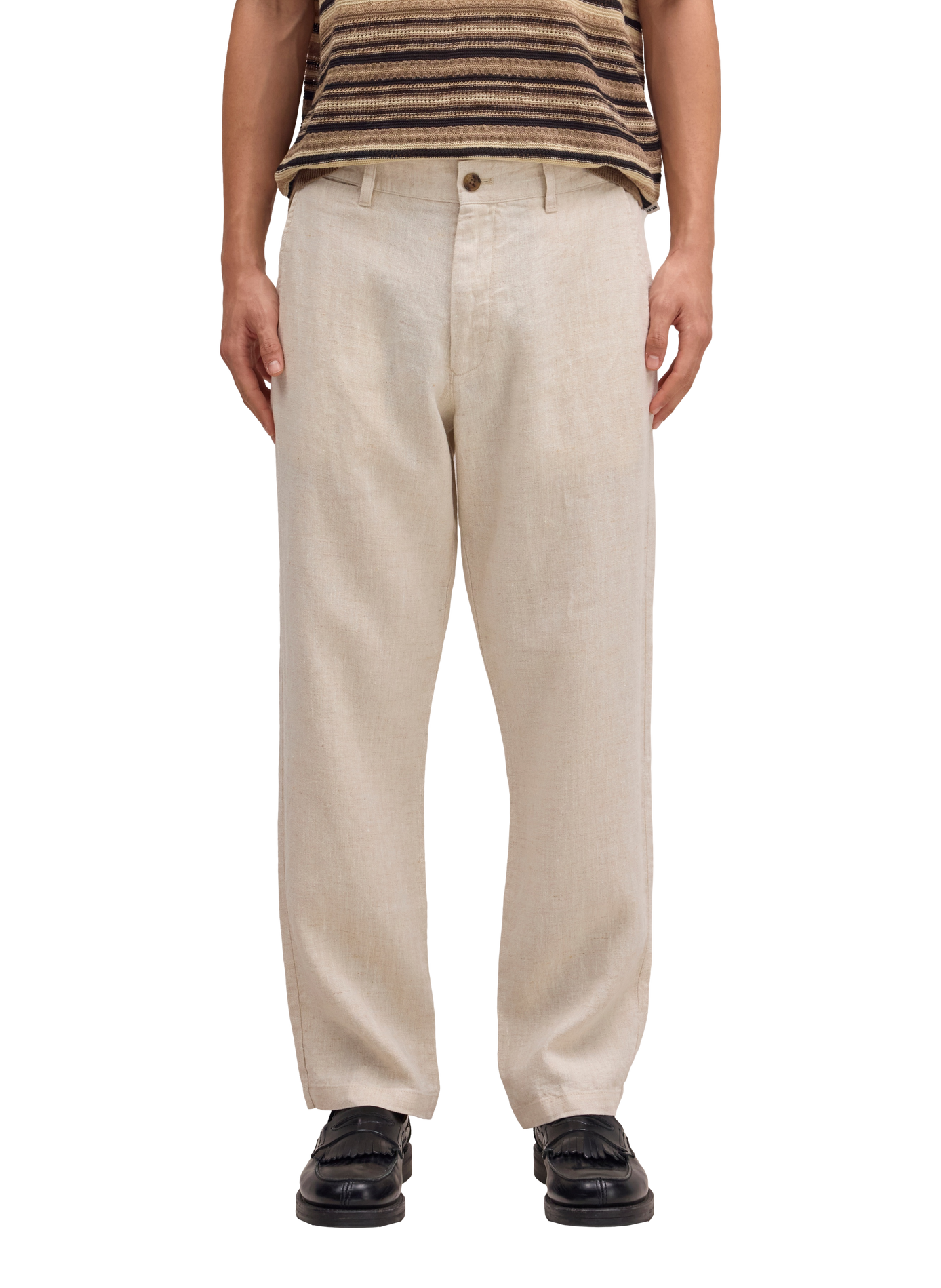 Aden straight linen trousers NN.07 Beige