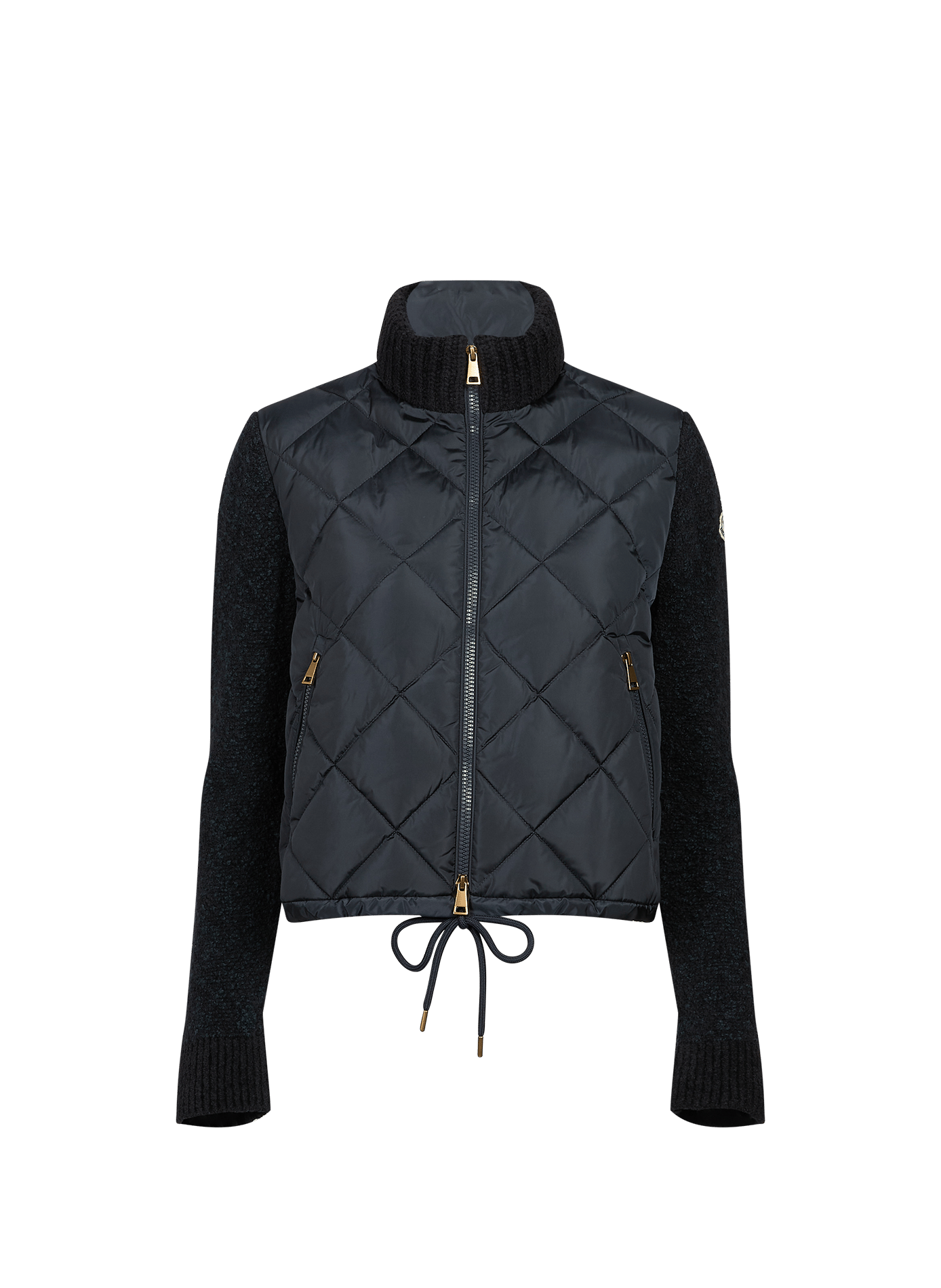 Gesteppter Cardigan mit strukturiertem Kragen und Ärmeln MONCLER Blau
