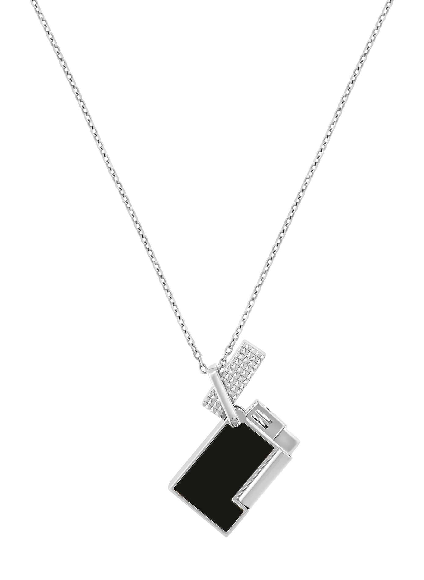 Aansteker halsketting Diamanten punt S.T. DUPONT Zilver