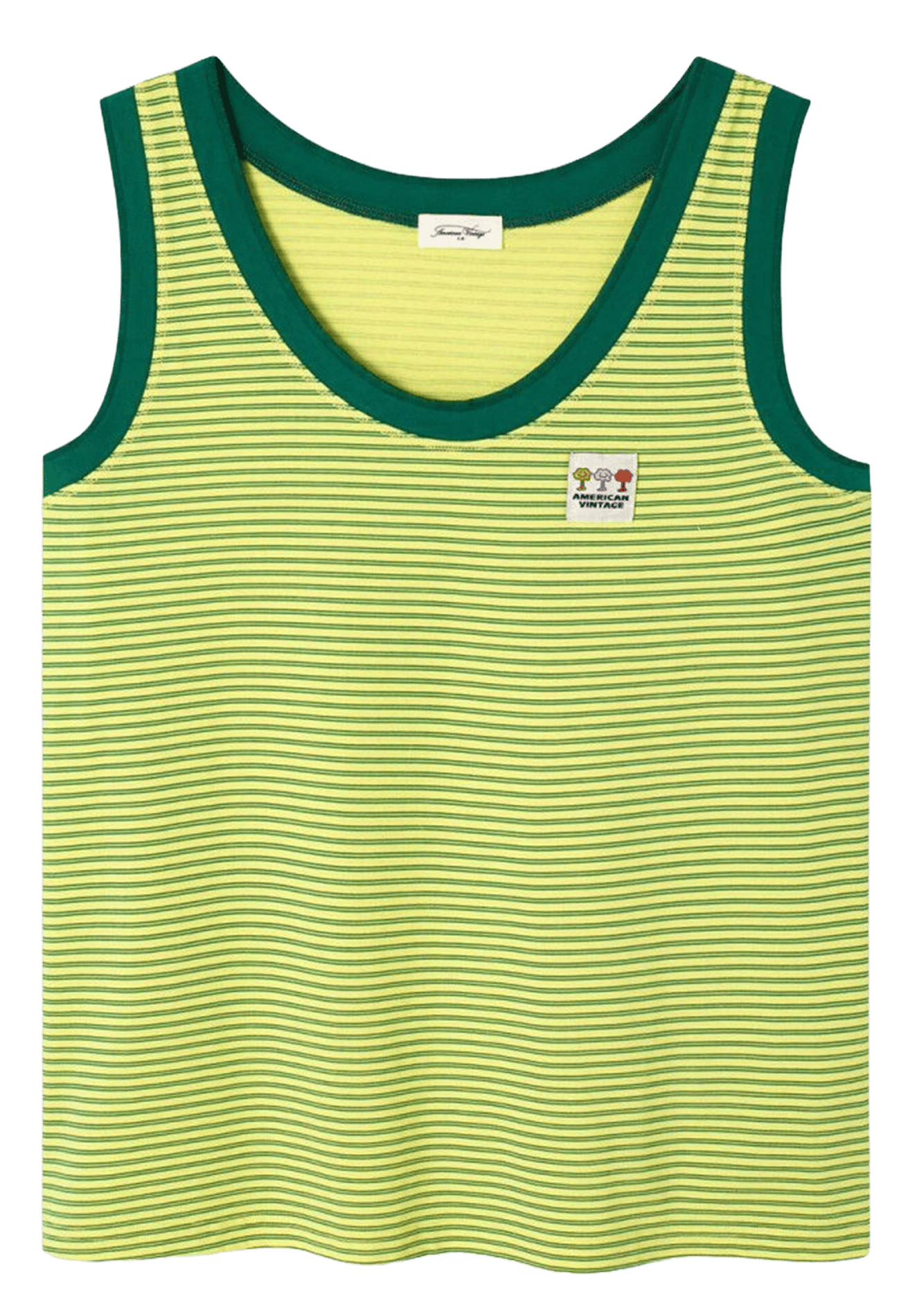 Débardeur droit rayé en coton gixy AMERICAN VINTAGE Jaune