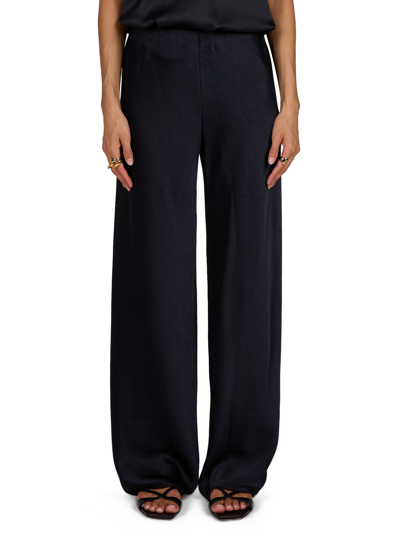 Satin trousers VINCE Blue