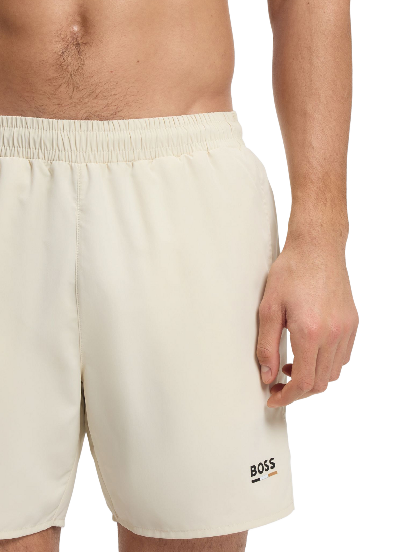 Short de bain uni avec poches à logo  | Blanc HUGO BOSS Homme
