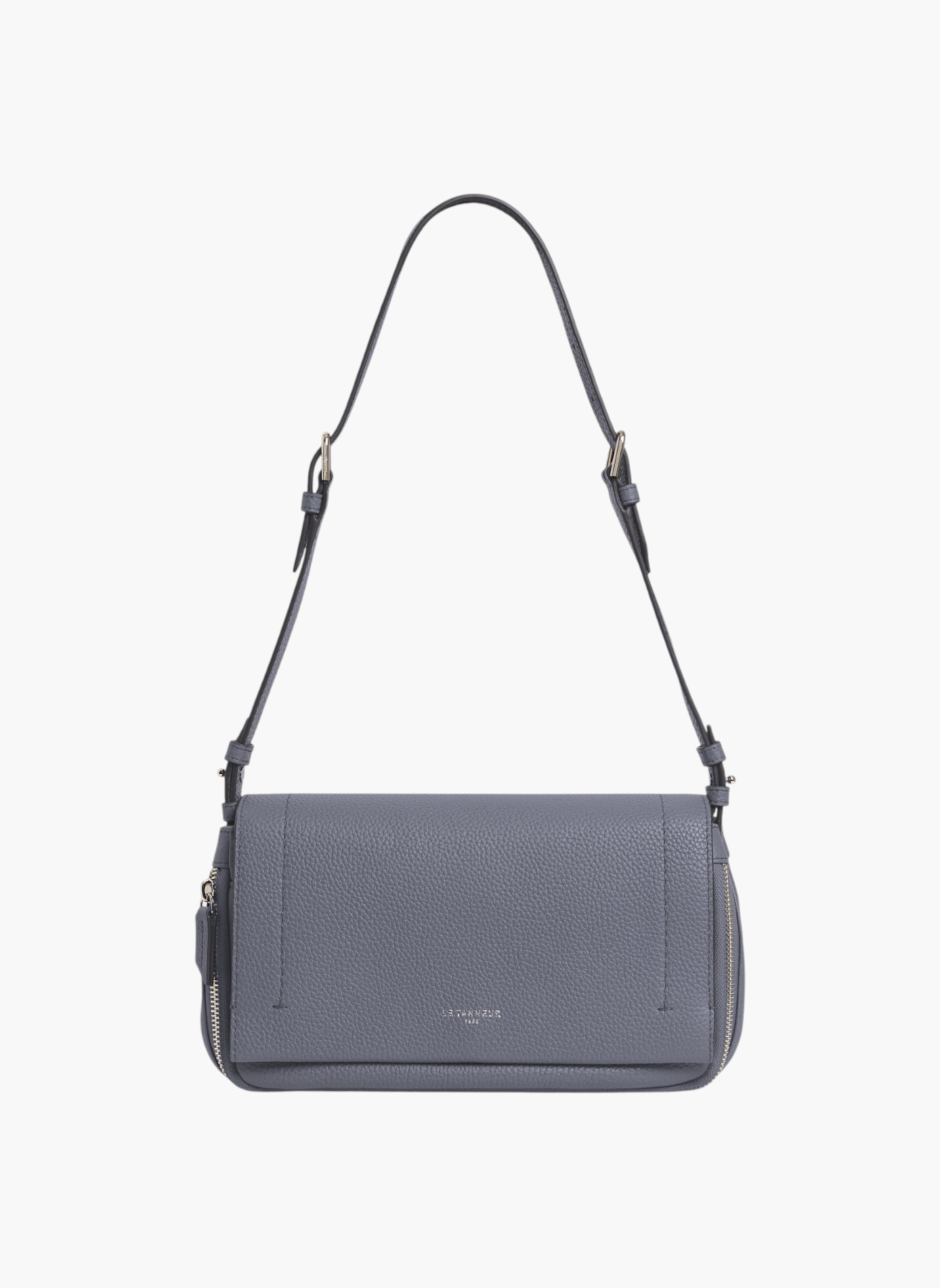 Petit sac bandoulière aurore en cuir grainé  Bleu acier