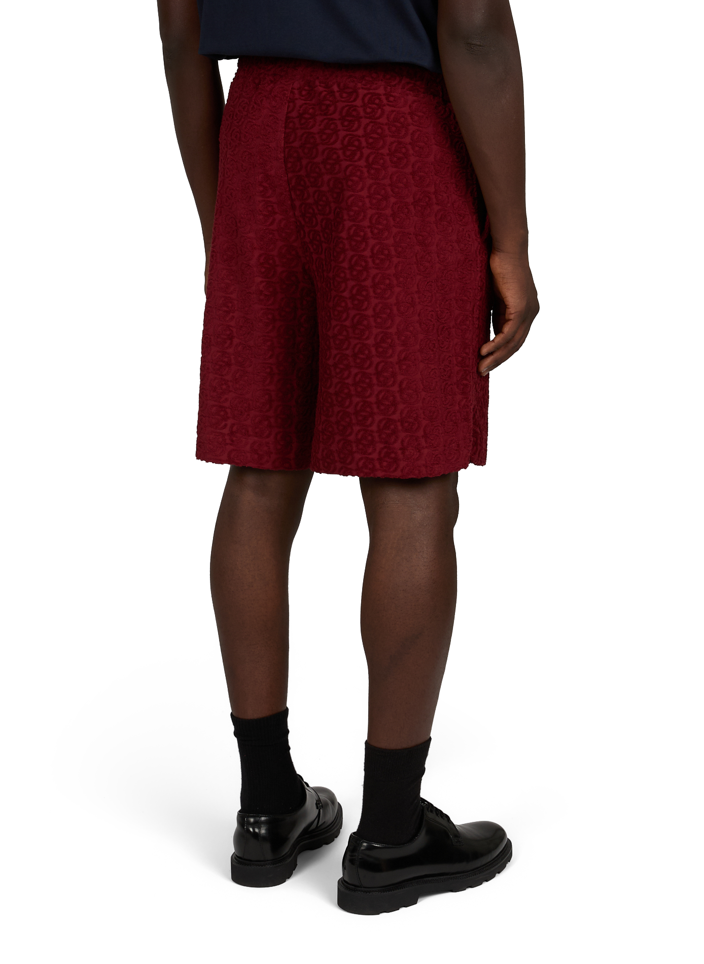 Short éponge à logo jacquard en coton DROLE DE MONSIEUR Rouge