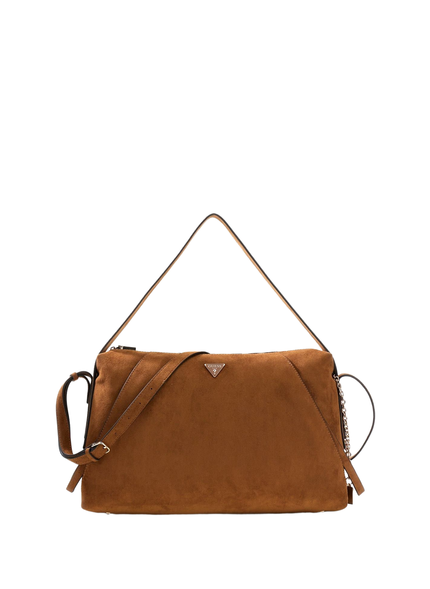 Sac à bandoulière amovible suédé Devon GUESS Marron