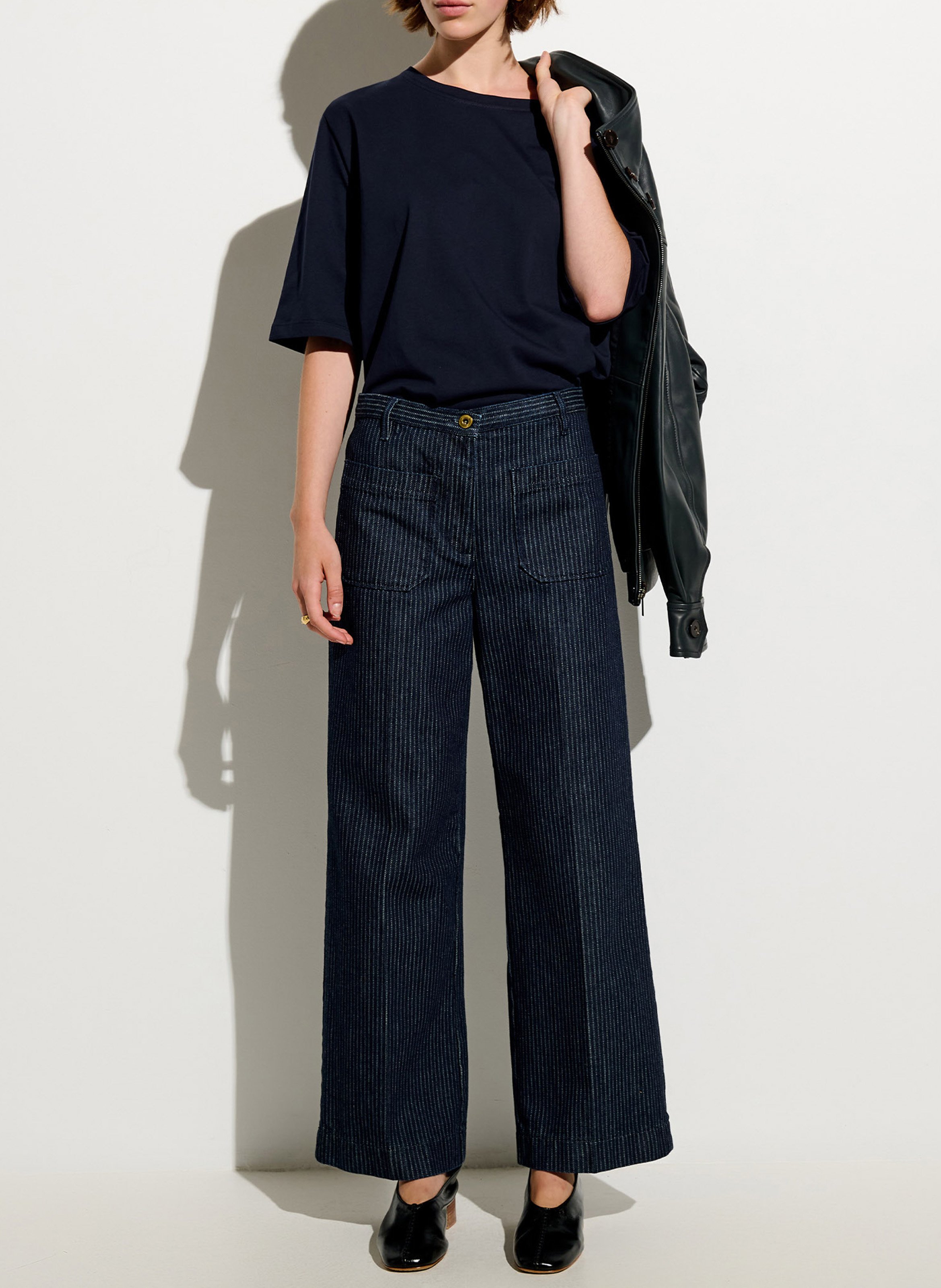 Pantalon droit en coton mélangé aldricks SESSUN Bleu