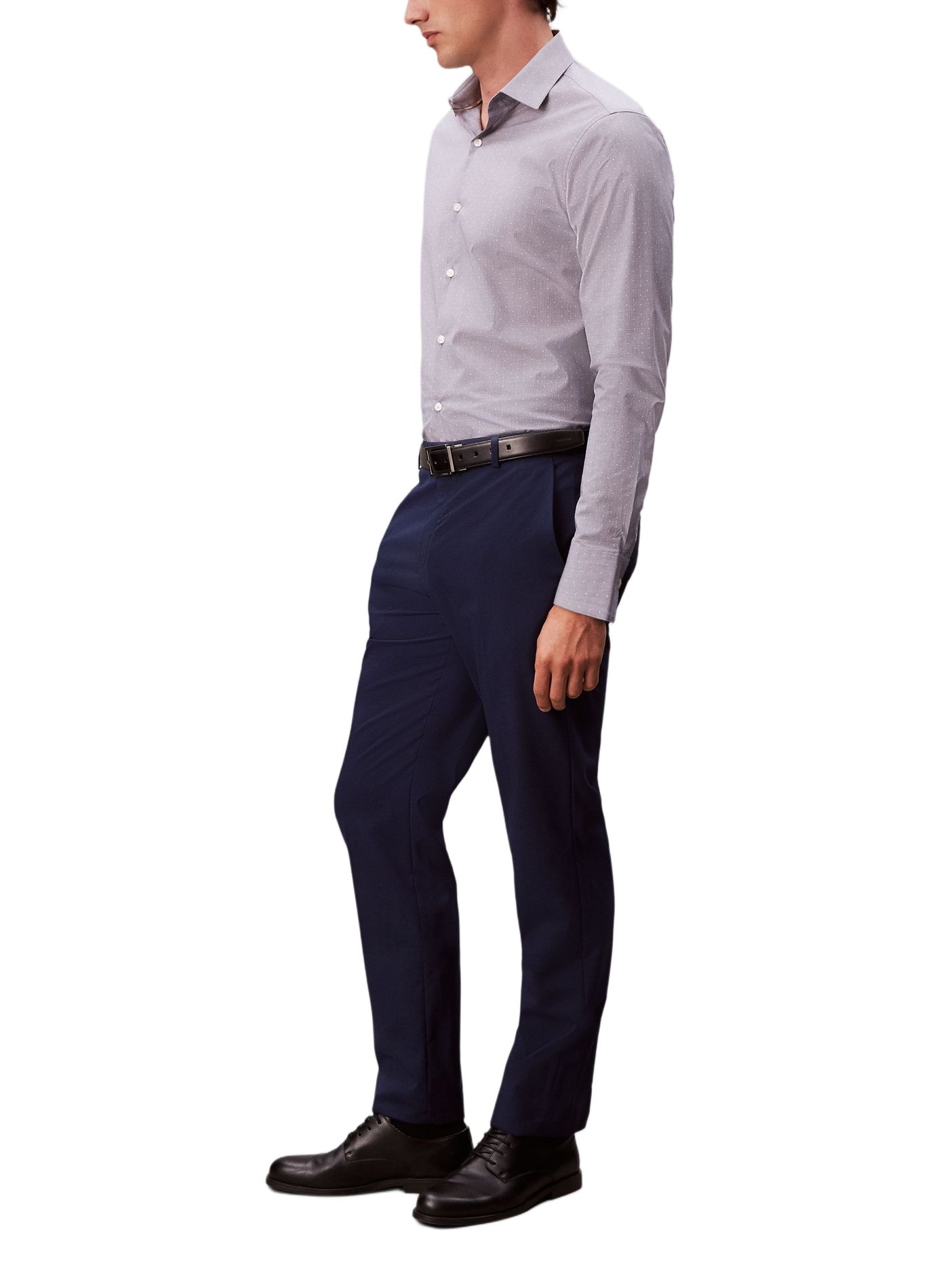 Slim fit shirt in mixed cotton blend CALVIN KLEIN Blue