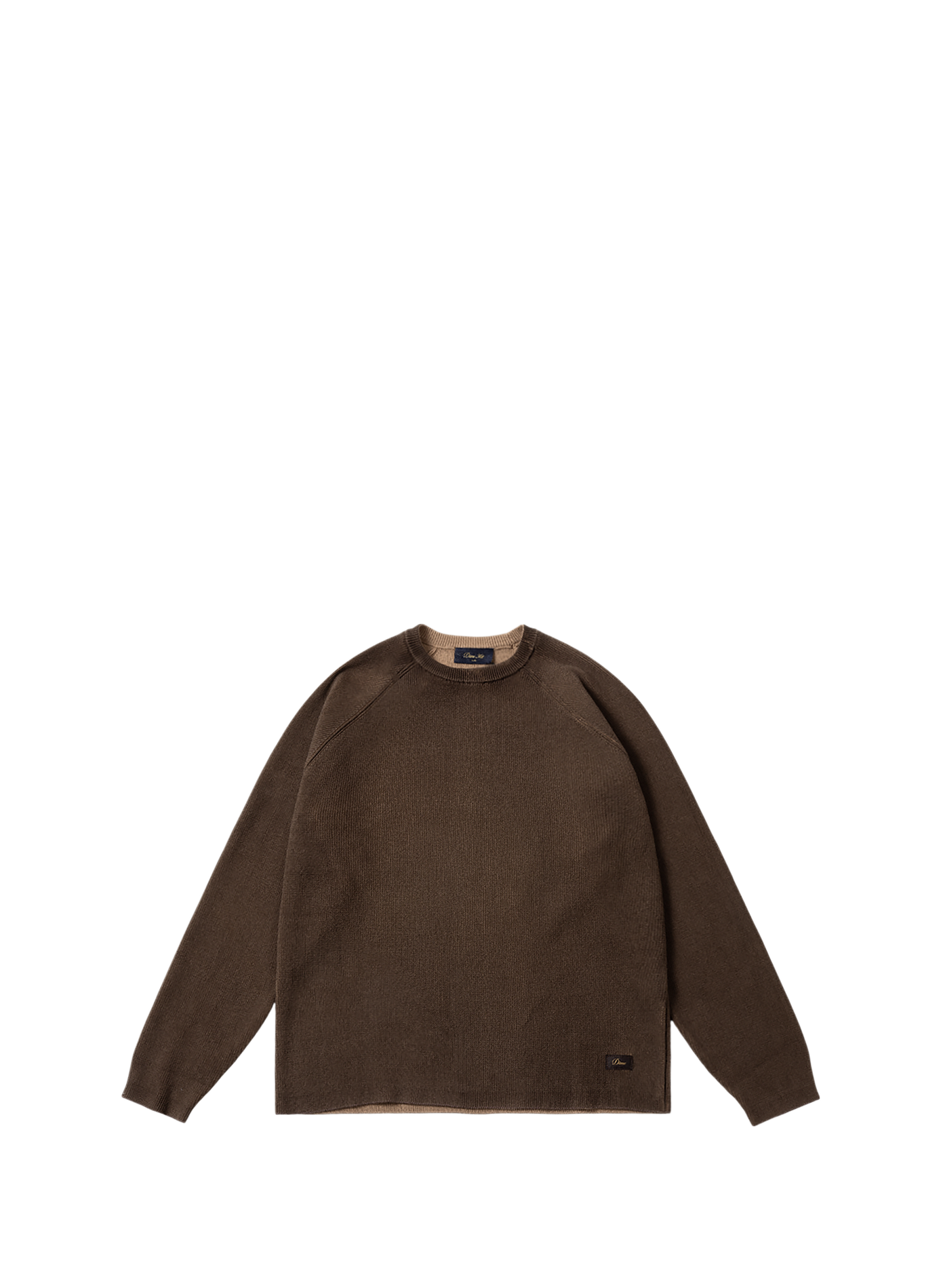 Straight round neck cotton sweater DIME Brown