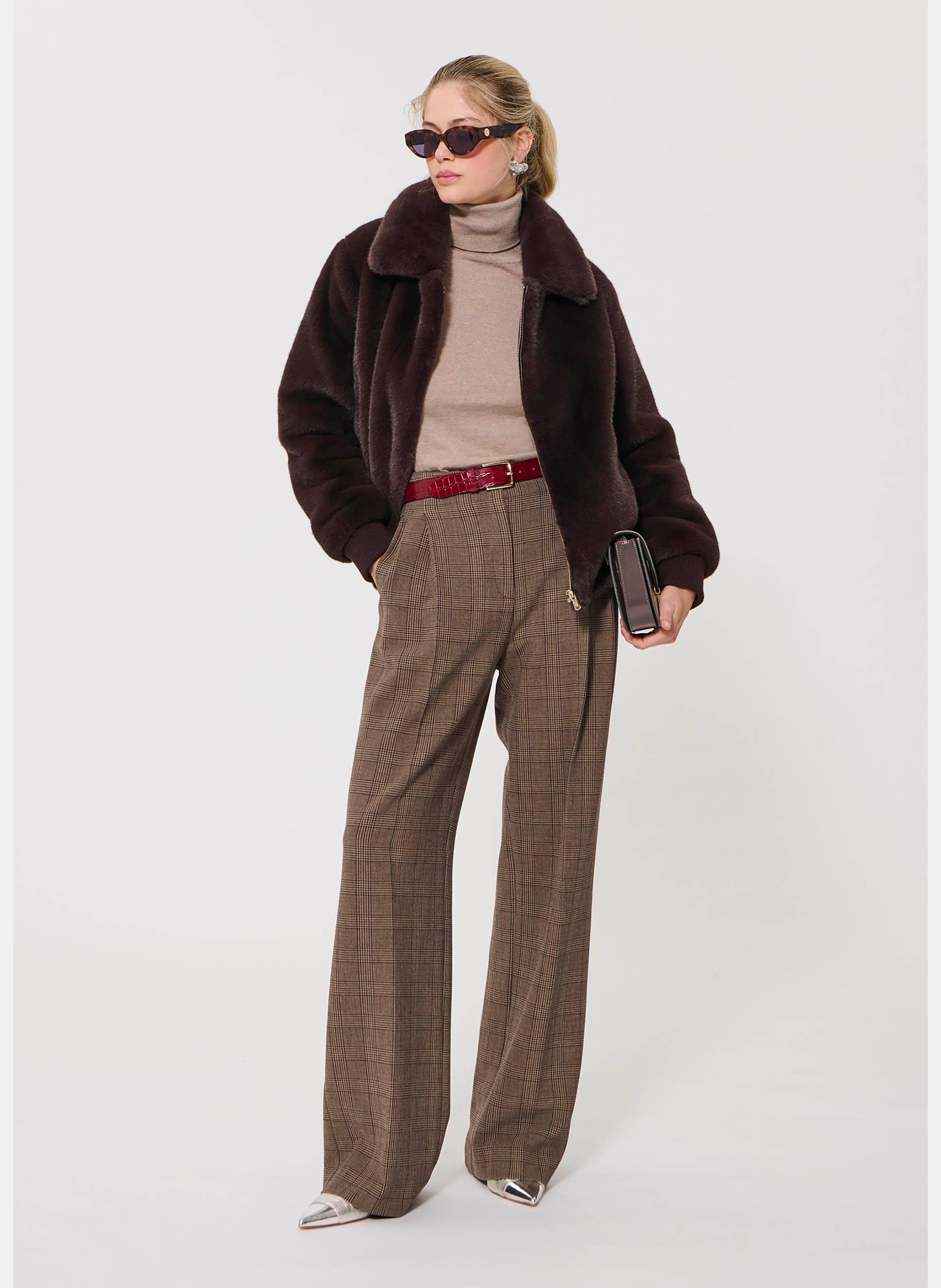 Blouson fausse fourrure bianca TARA JARMON Marron
