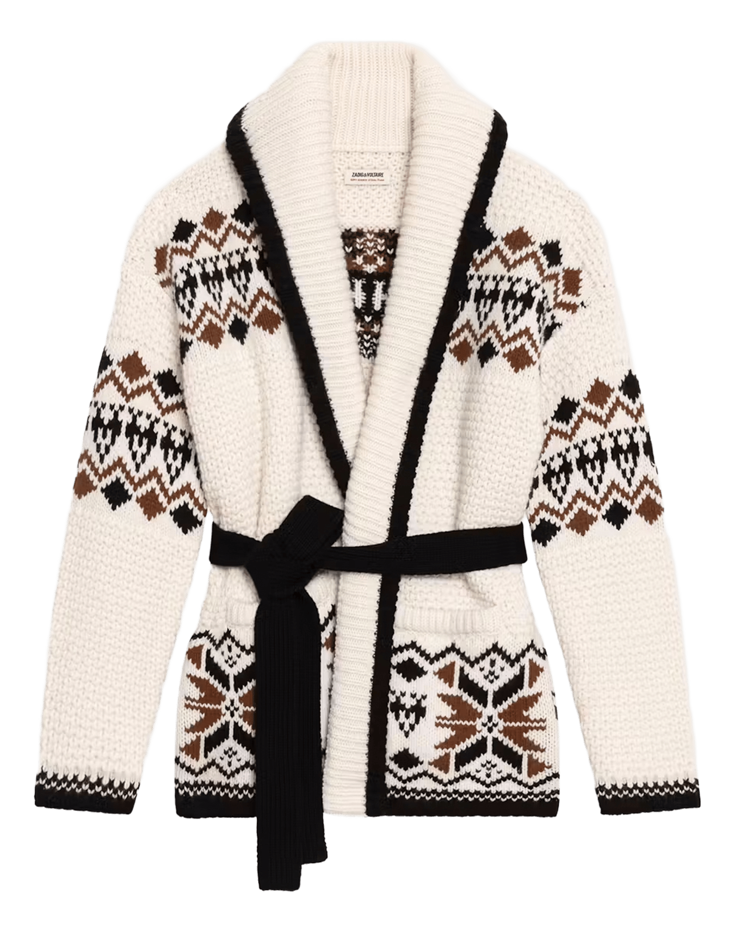 Ceintuurjas met Erra-print van wol en kasjmier ZADIG&VOLTAIRE Beige