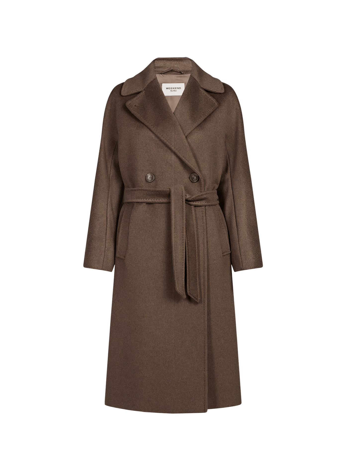 Manteau long ceinturé en laine vierge MAX MARA WEEK END Marron