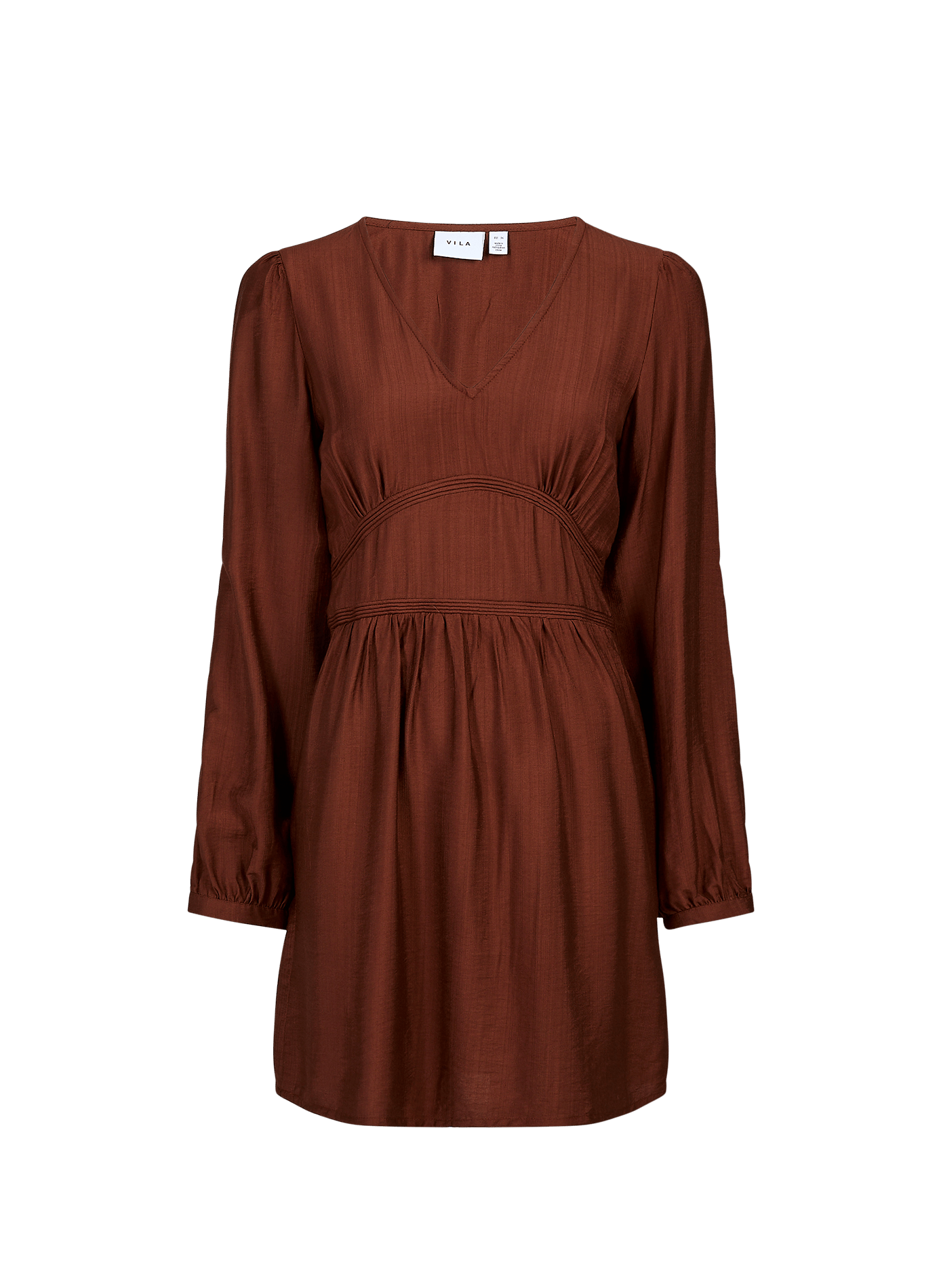 Loose-Fitting Short V-Neck Dress VILA Beige