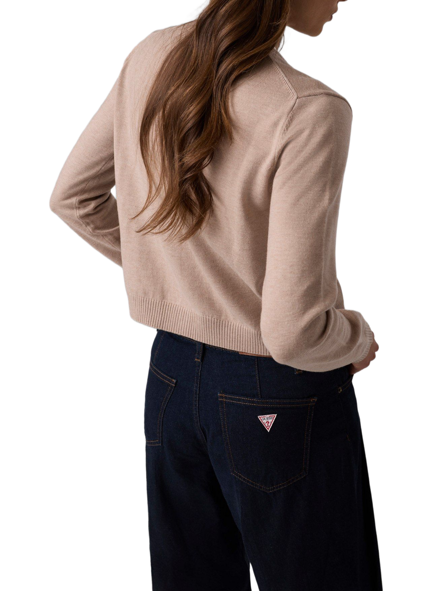 Straight long-sleeved cardigan GUESS Beige