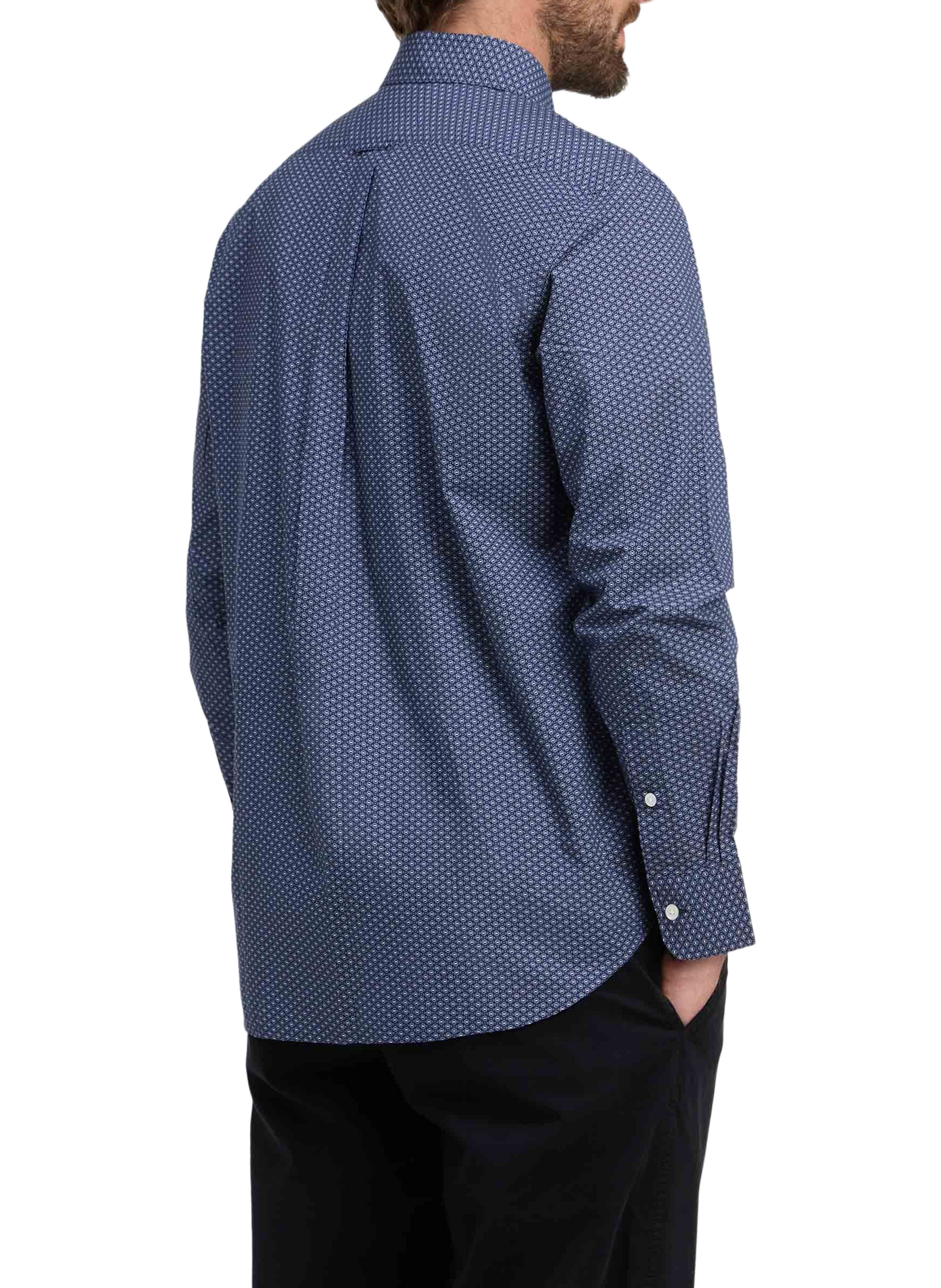 Straight Cotton Shirt with Pattern EDEN PARK Blue