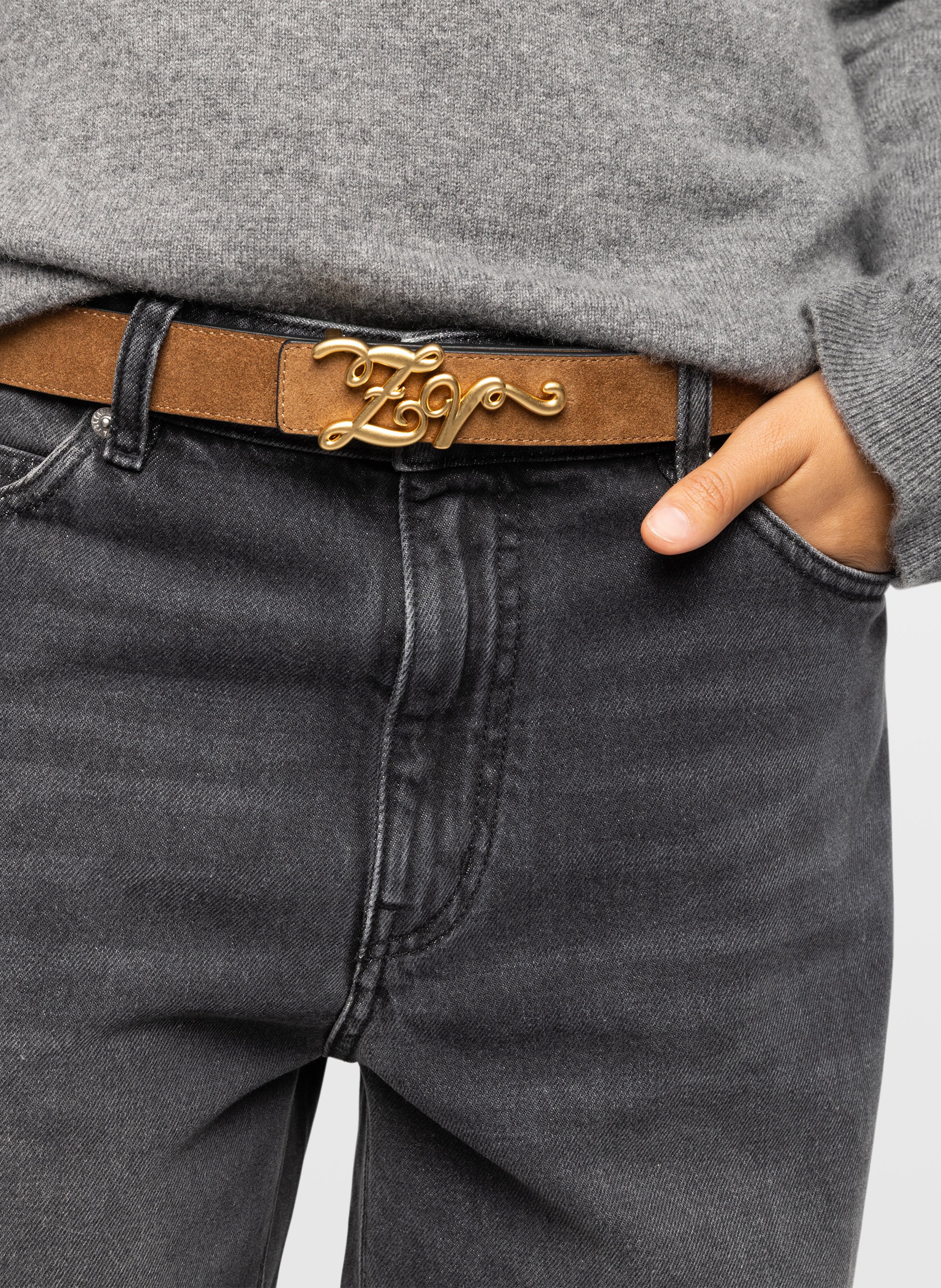 Ceinture réversible en cuir zv reversible ZADIG&VOLTAIRE Marron