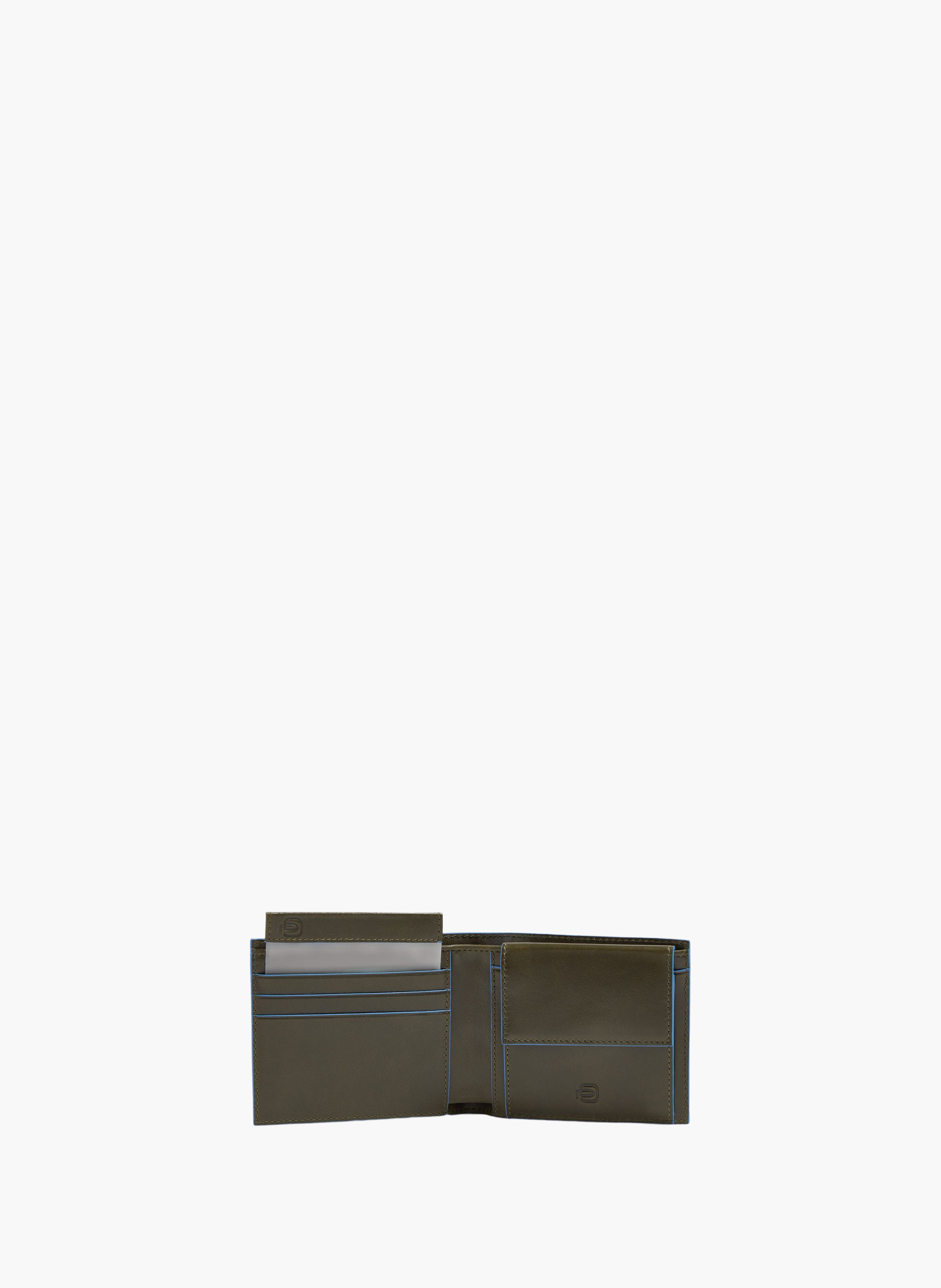 Men's rfid leather wallet, 2 card slots PIQUADRO Green