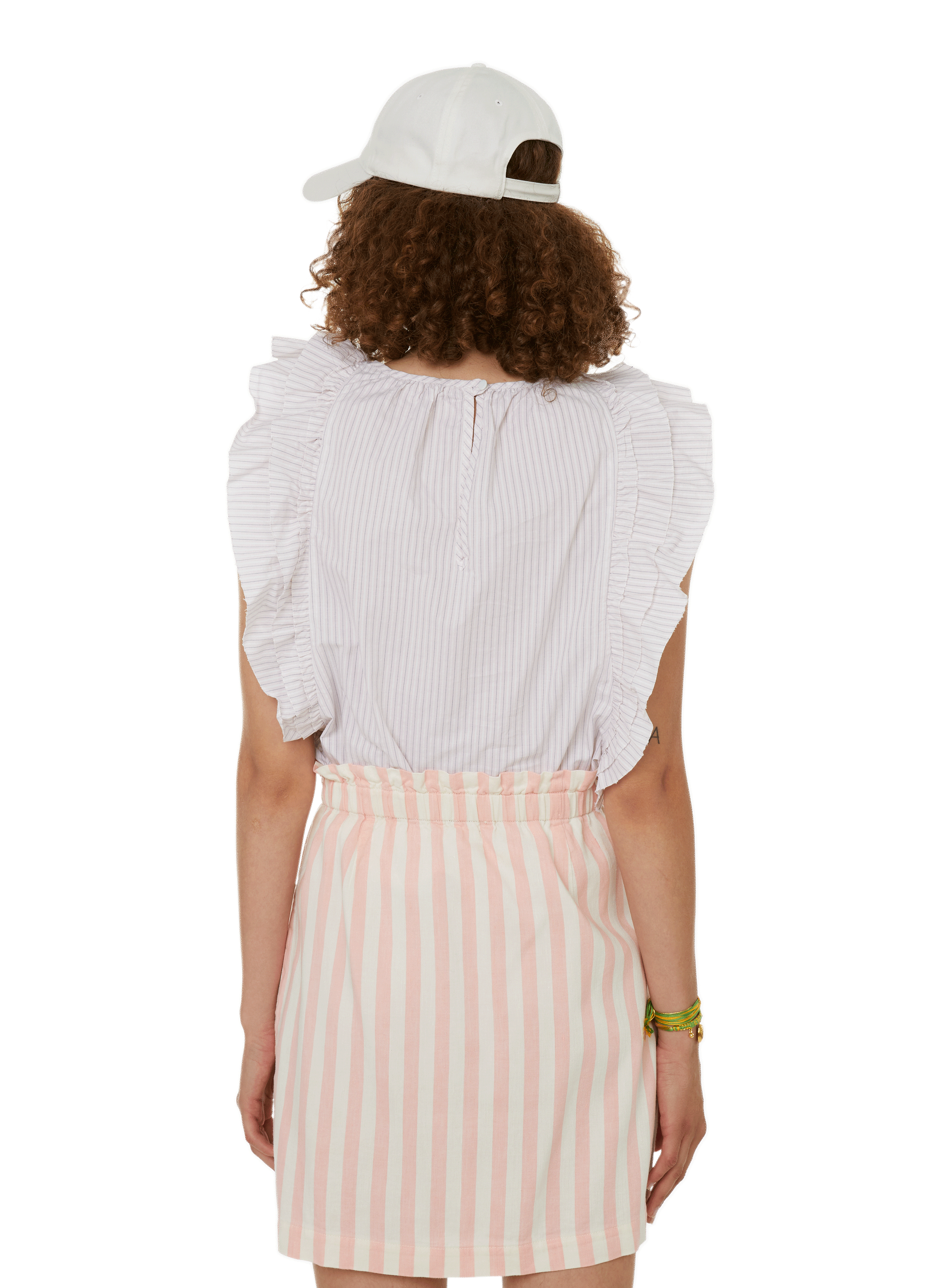 Top Agathe rayé en coton BELLEROSE Blanc