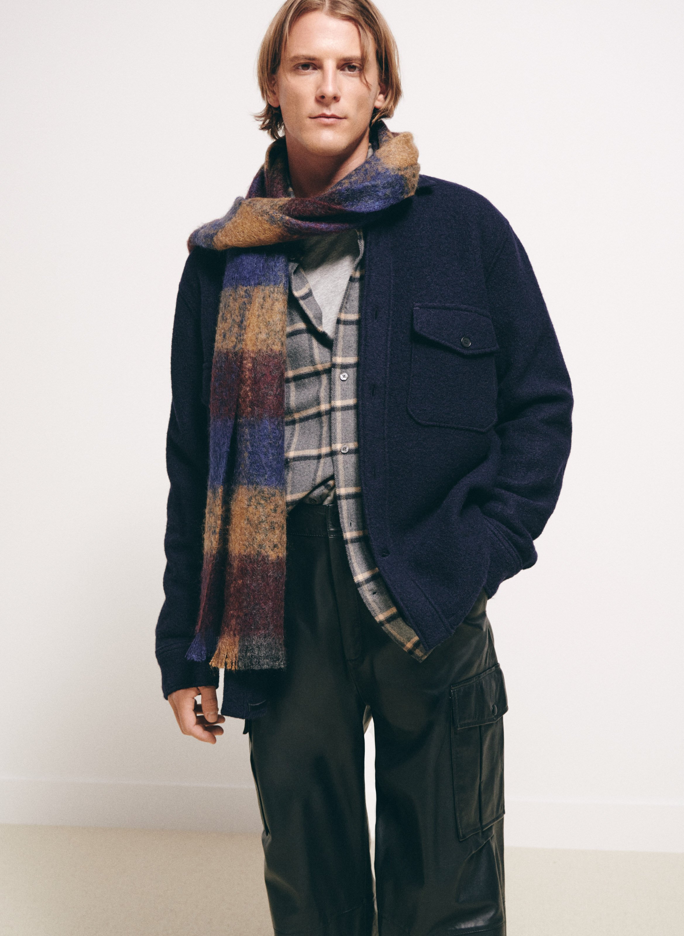 Chemise à carreaux en coton SAISON 1865 Gris