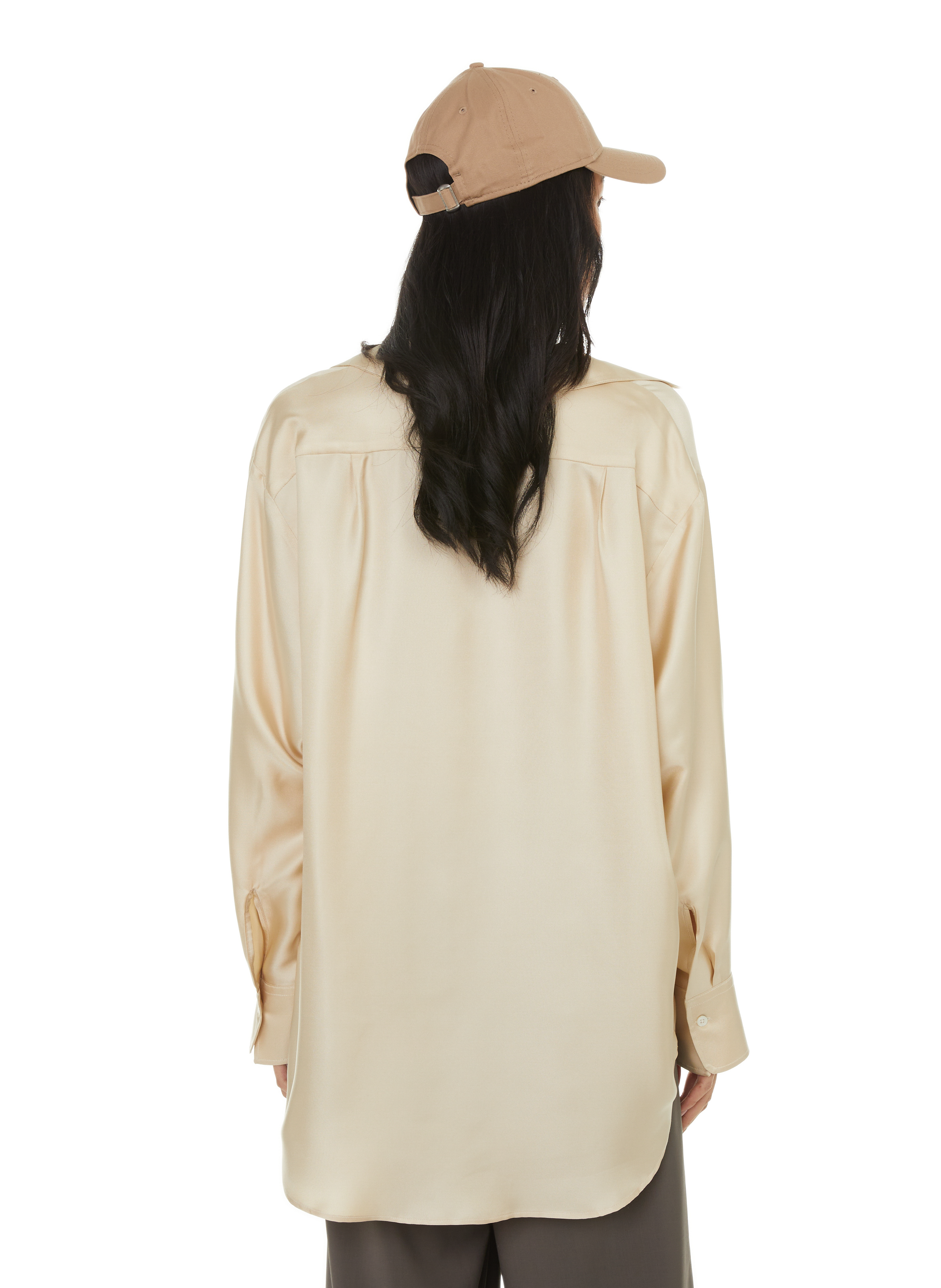 Loose-fitting silk shirt BITE STUDIOS Beige