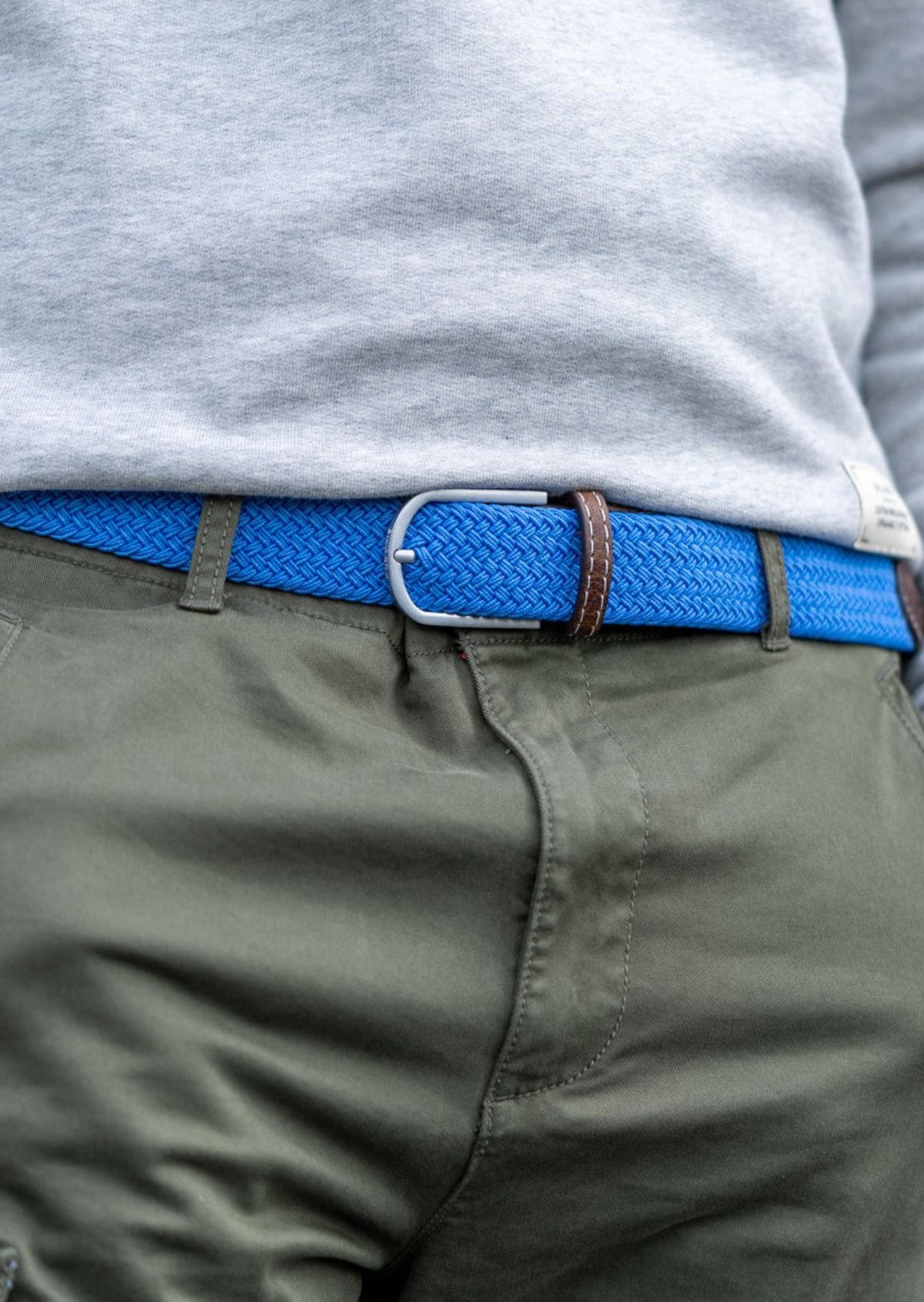 Ceinture tressée élastique unie BILLYBELT Bleu