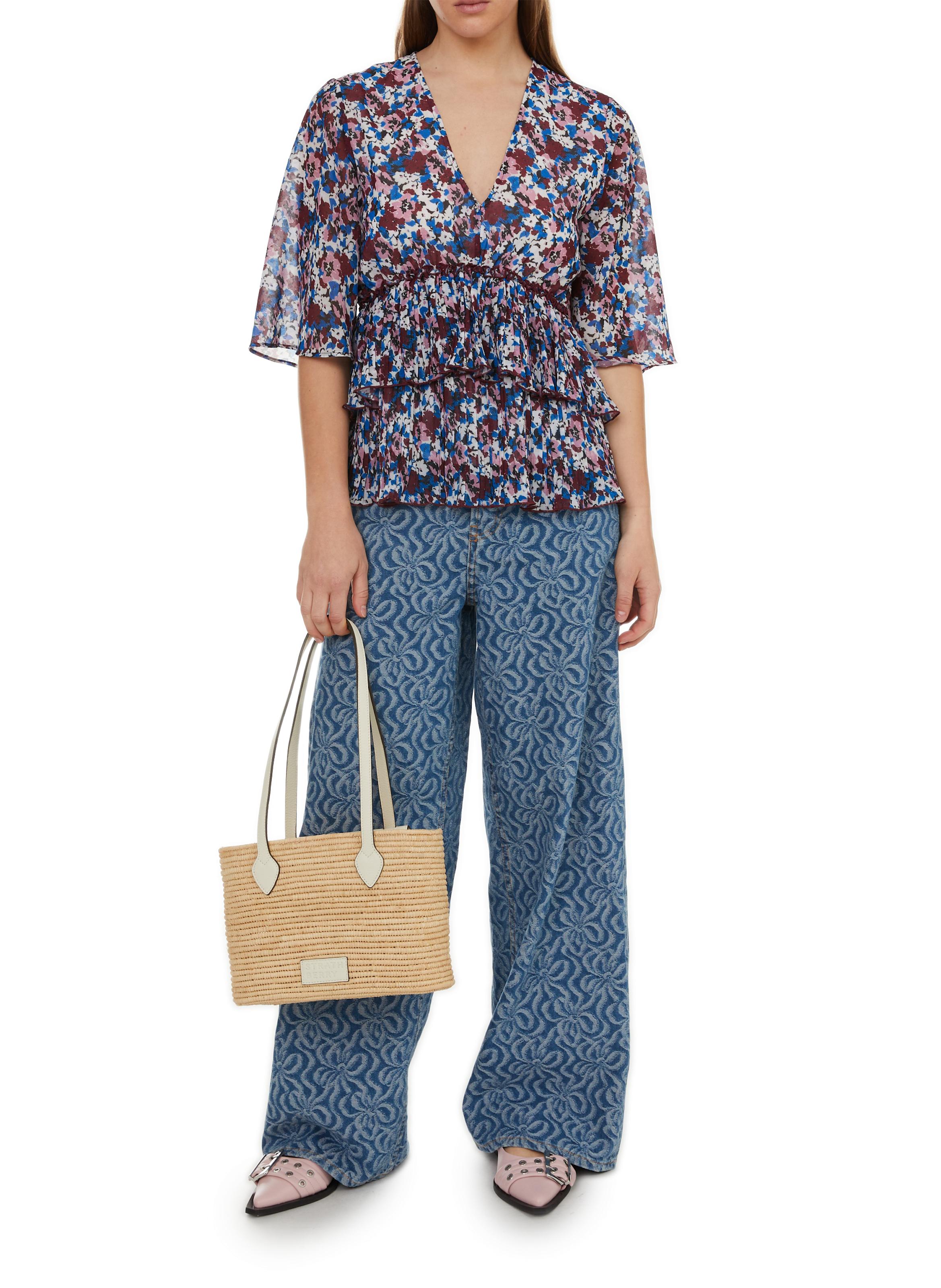 Blouse imprimée à volants  GANNI Multicolore