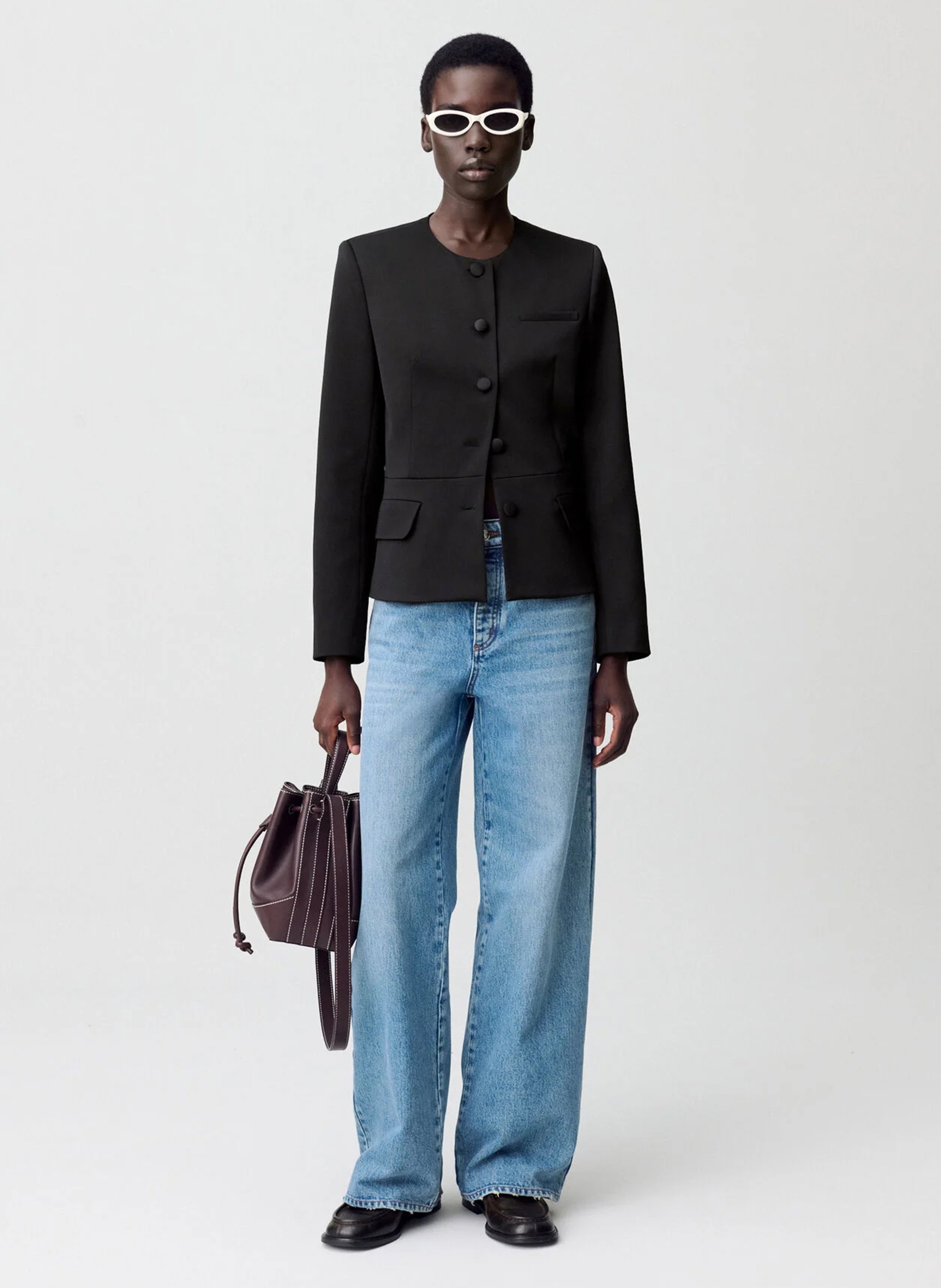 Veste tailleur col rond violetta CLAUDIE PIERLOT Noir